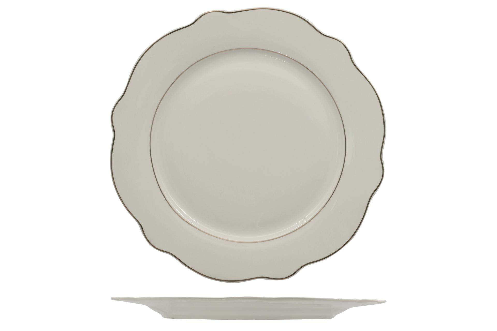 Import Tavola Professional Grace Filo Oro Piatto Piano Ø30.5 cm In Porcellana Alluminica - Set 6 Pz