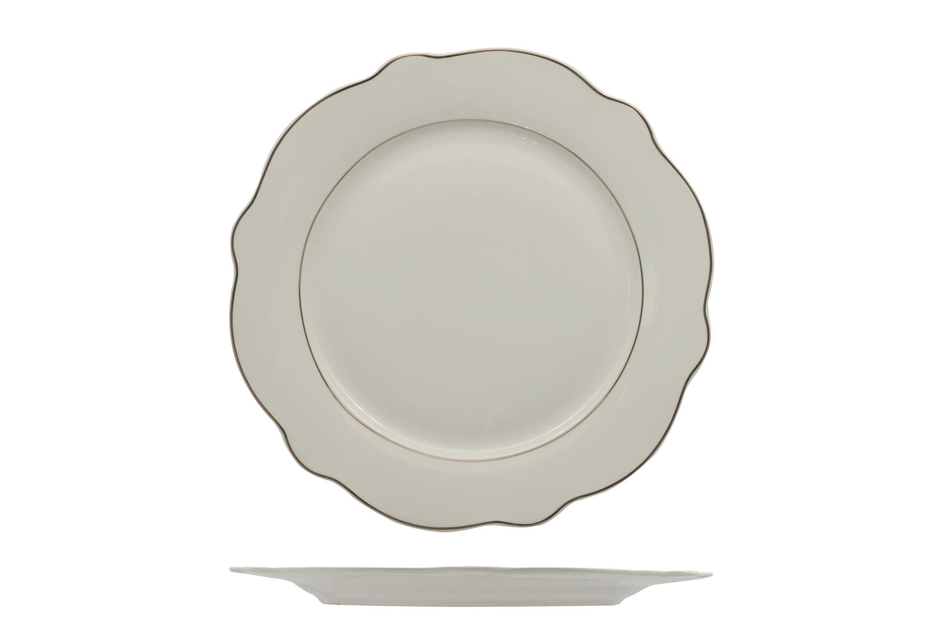 Import Tavola Professional Grace Filo Oro Piatto Piano Ø26.7 cm In Porcellana Alluminica - Set 6 Pz