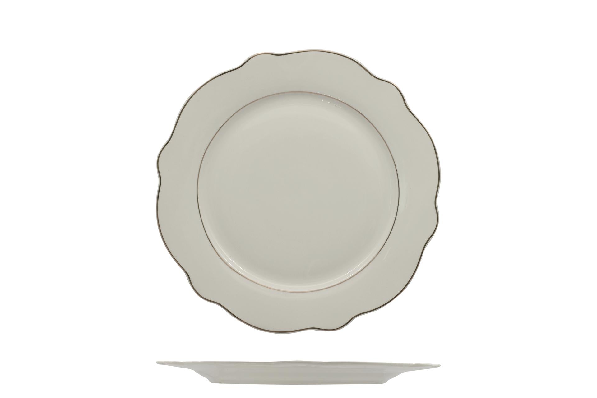 Import Tavola Professional Grace Filo Oro Piatto Piano Ø21 cm In Porcellana Alluminica - Set 6 Pz