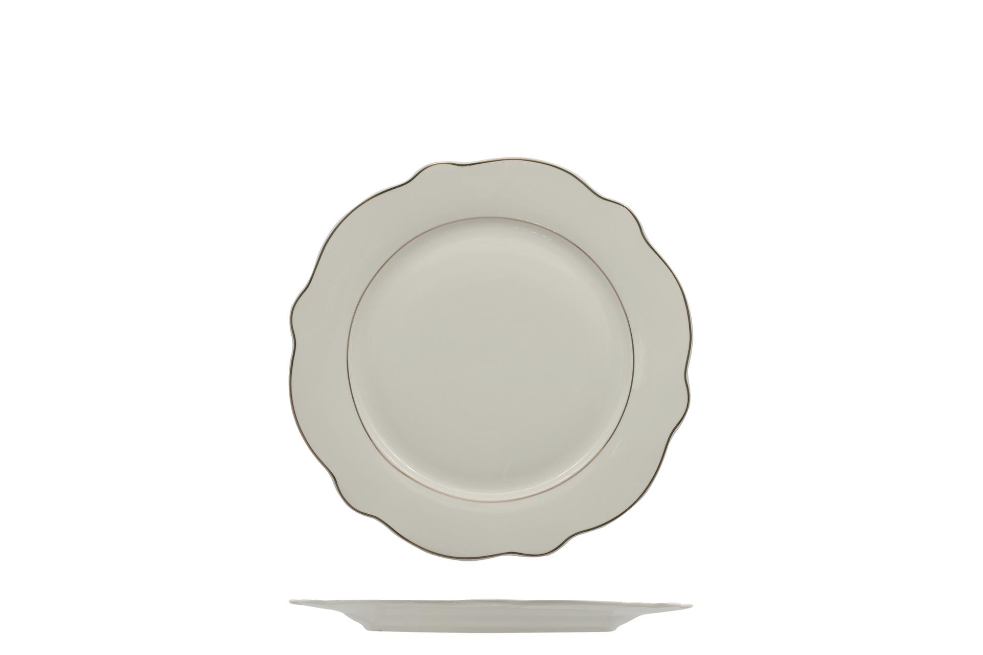 Import Tavola Professional Grace Filo Oro Piatto Piano Ø15 cm In Porcellana Alluminica - Set 6 Pz