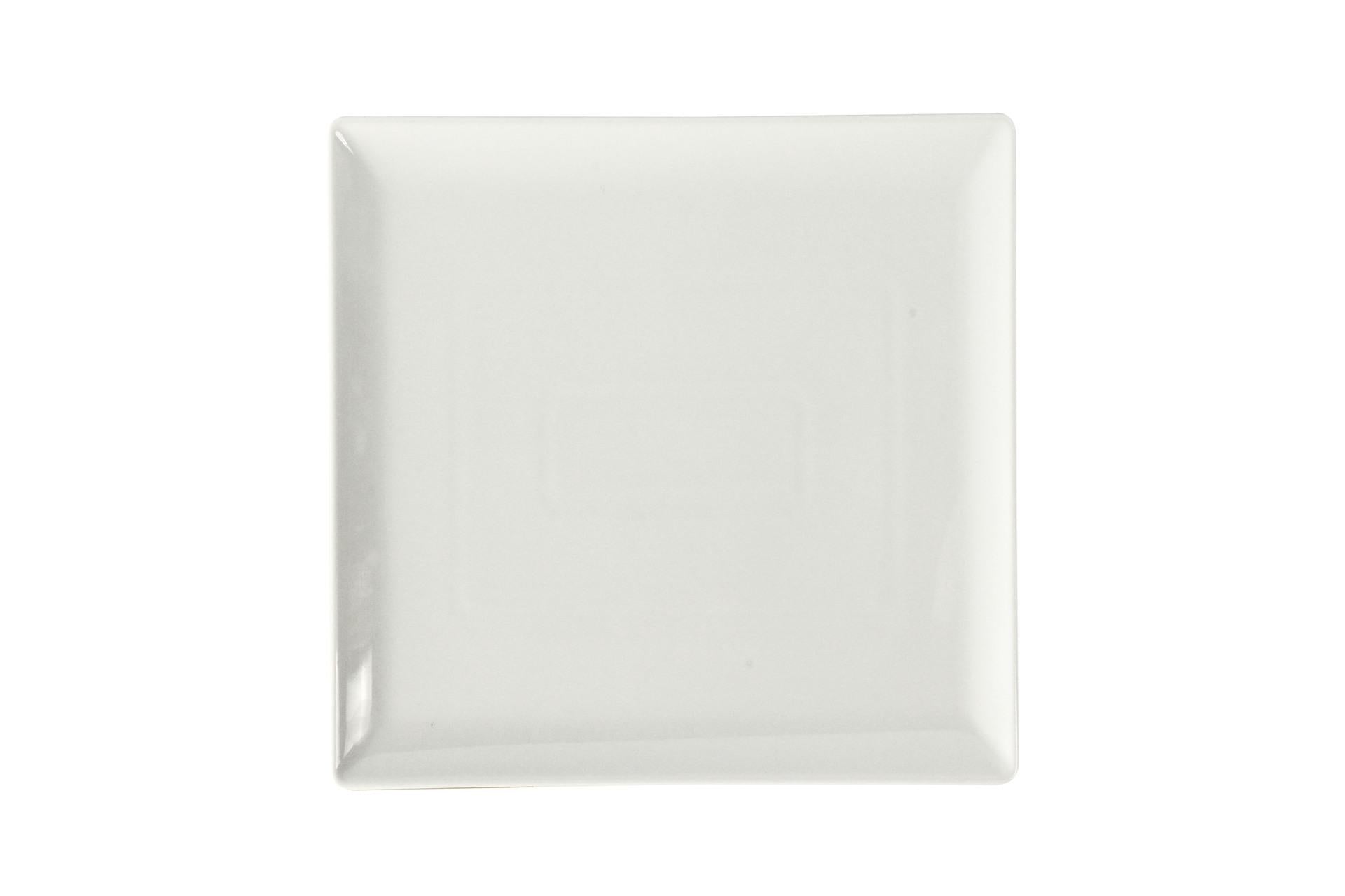 Lubiana Ankara Piatto Quadro 25.5 cm In Porcellana Bianca - Set 6 Pz