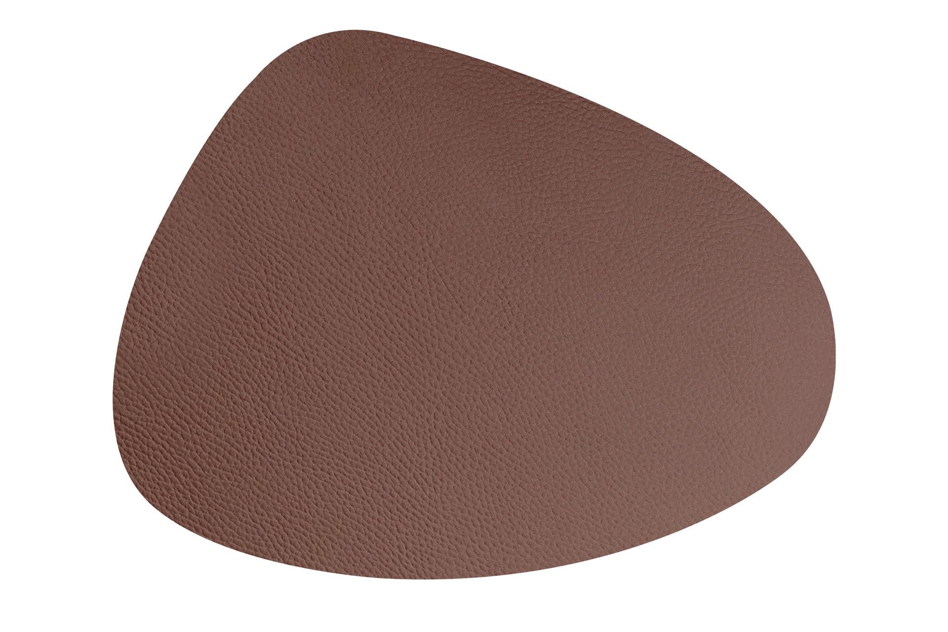 Import Professional Tovaglietta Goccia 43x33 cm In Ecopelle Rigenerata Tabacco - Antiscivolo e Antigoccia - Set 12 Pz