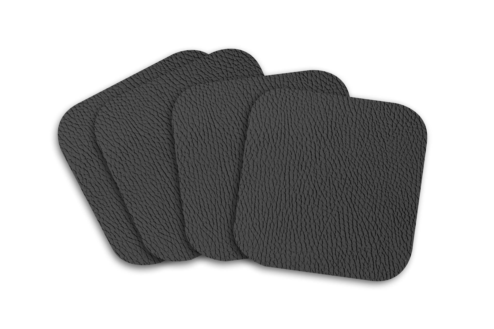 Import Professional Set 4 Sottobicchieri Quadrati 11x11 cm In Ecopelle Rigenerata Nera - Made in Italy - Set 4 Pz 1
