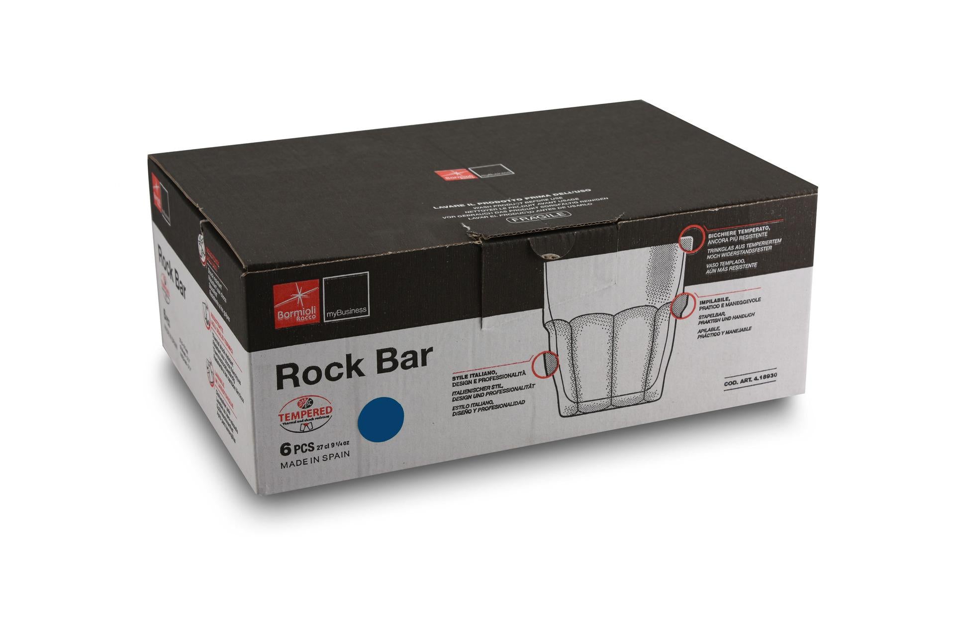 Bormioli Rocco Rock Bar Bicchieri Rocks 27 cl - Set Bicchieri per Cocktail e Long Drink - Set 6 Pz 4