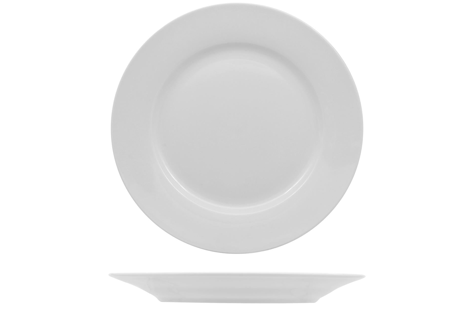 Import Tavola Professional Major Style Piatto Piano Ø27 cm In Porcellana Bianca - Set 6 Pz