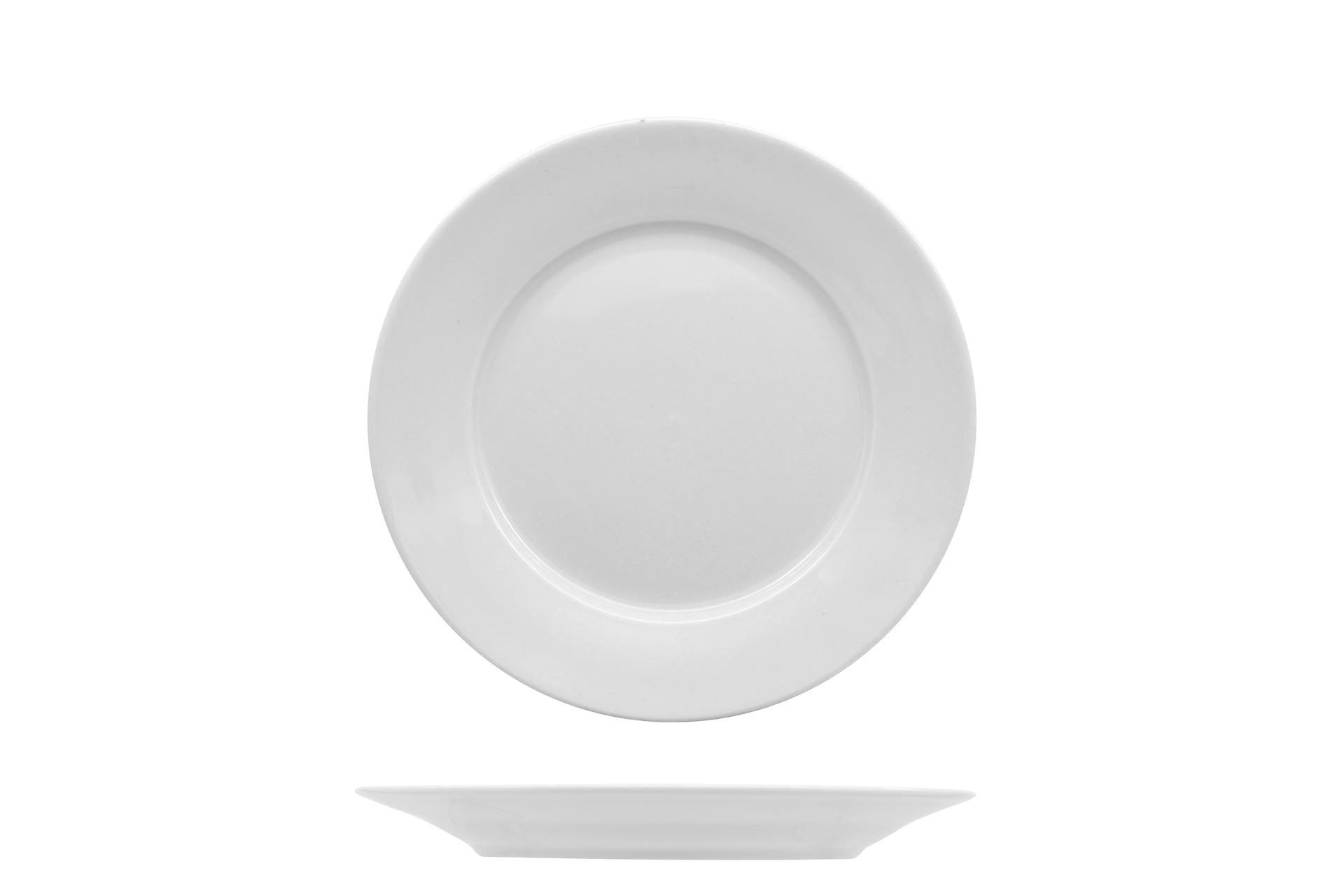 Import Tavola Professional Major Style Piatto Piano Ø23 cm In Porcellana Bianca - Set 6 Pz