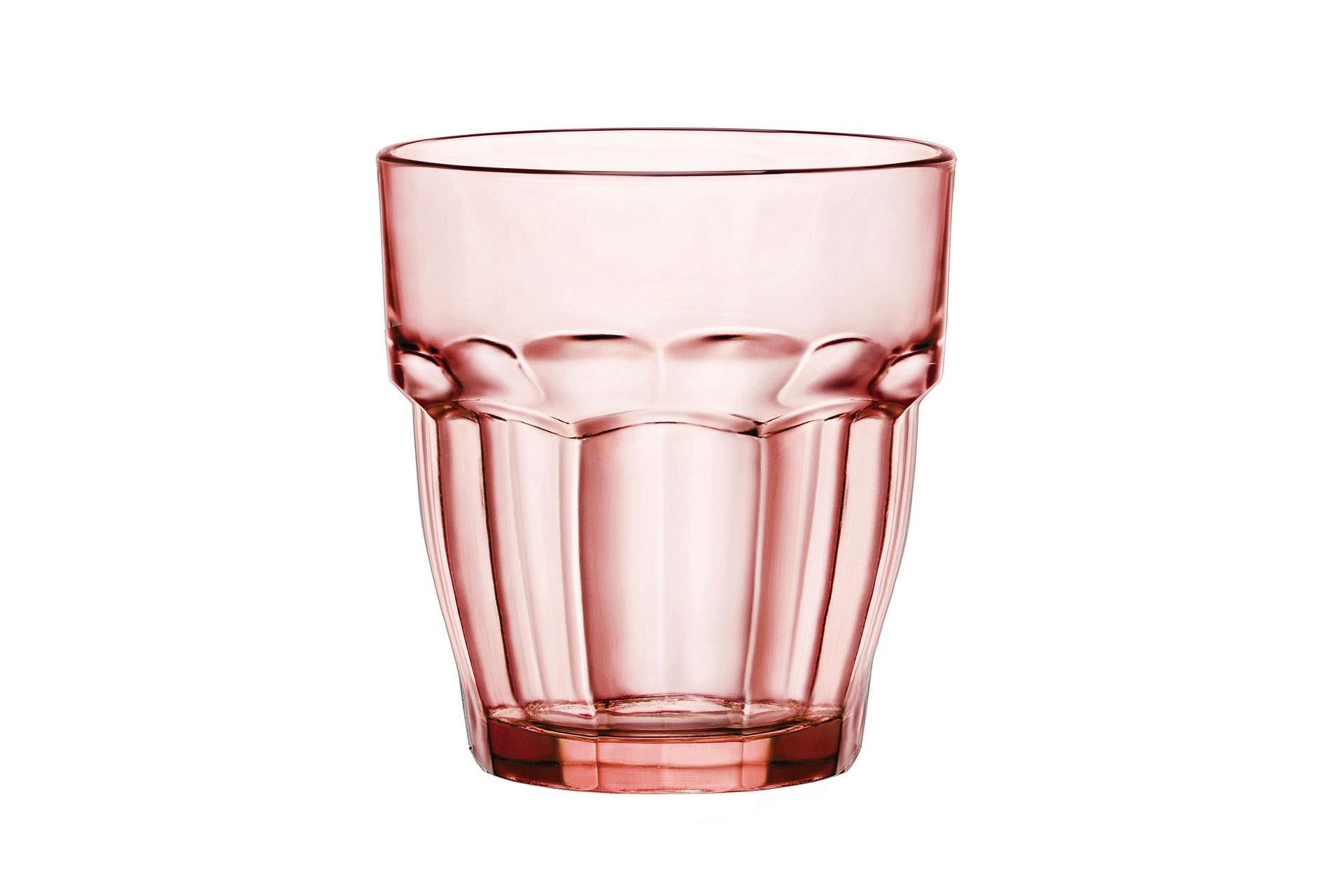 Bormioli Rocco Rock Bar Bicchiere Rocks 27 cl - Colore Pesca Impilabile - Set 6 Pz