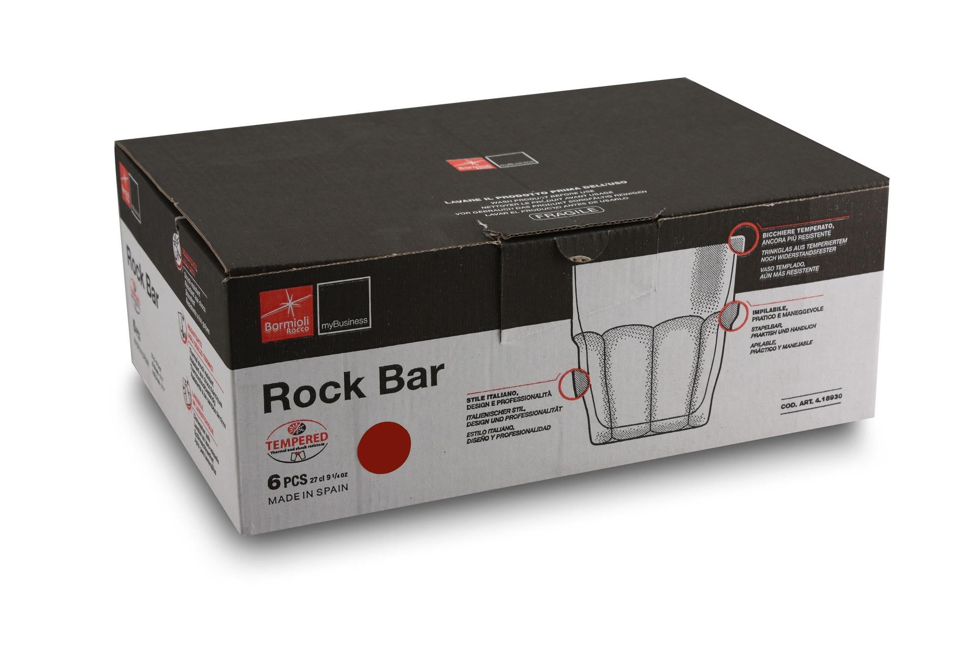 Bormioli Rocco Rock Bar Bicchiere Rocks 27 cl - Colore Pesca Impilabile - Set 6 Pz 4