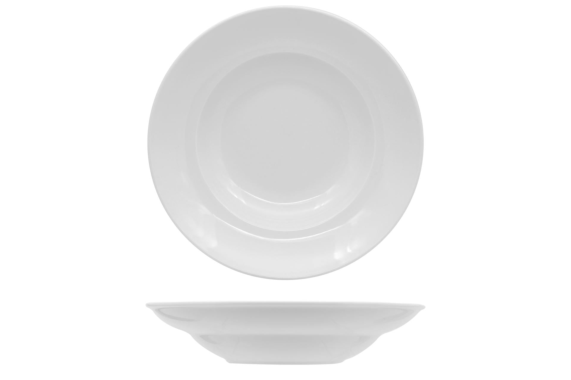 Import Tavola Professional Major Style Pasta Bowl Ø27 cm In Porcellana Bianca - Linea Economica - Set 6 Pz