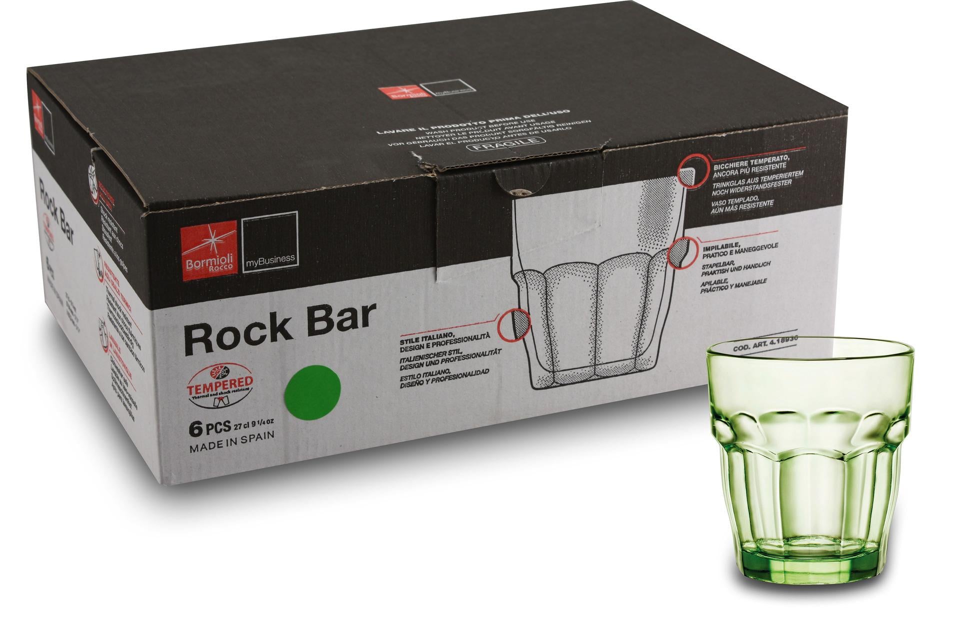 Bormioli Rocco Rock Bar Mint Bicchiere Rocks 27 cl - Set 6 Pz