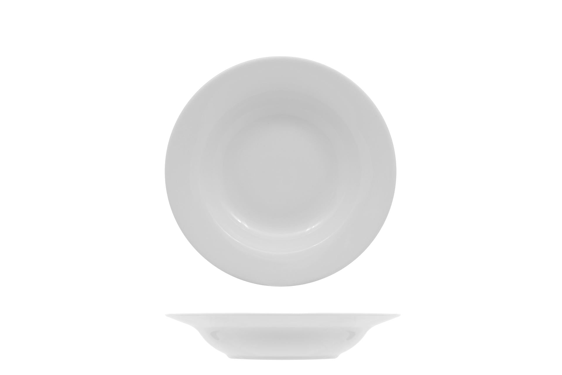 Import Tavola Professional Major Style Piatto Fondo Ø22 cm In Porcellana Bianca - Set 6 Pz