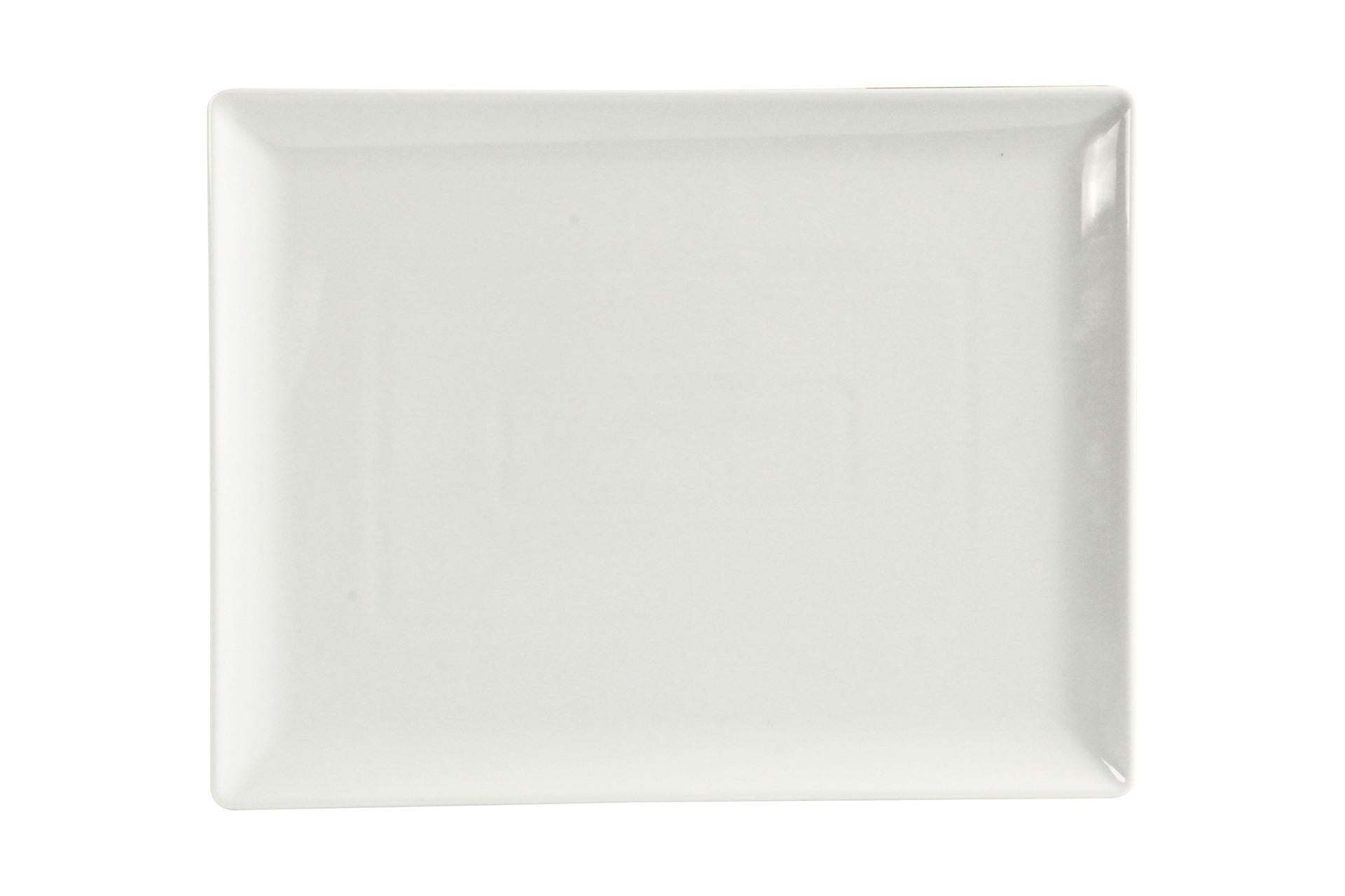 Lubiana San Marino Piatto Rettangolare 31 x 24 cm In Porcellana Bianca - Set 6 Pz