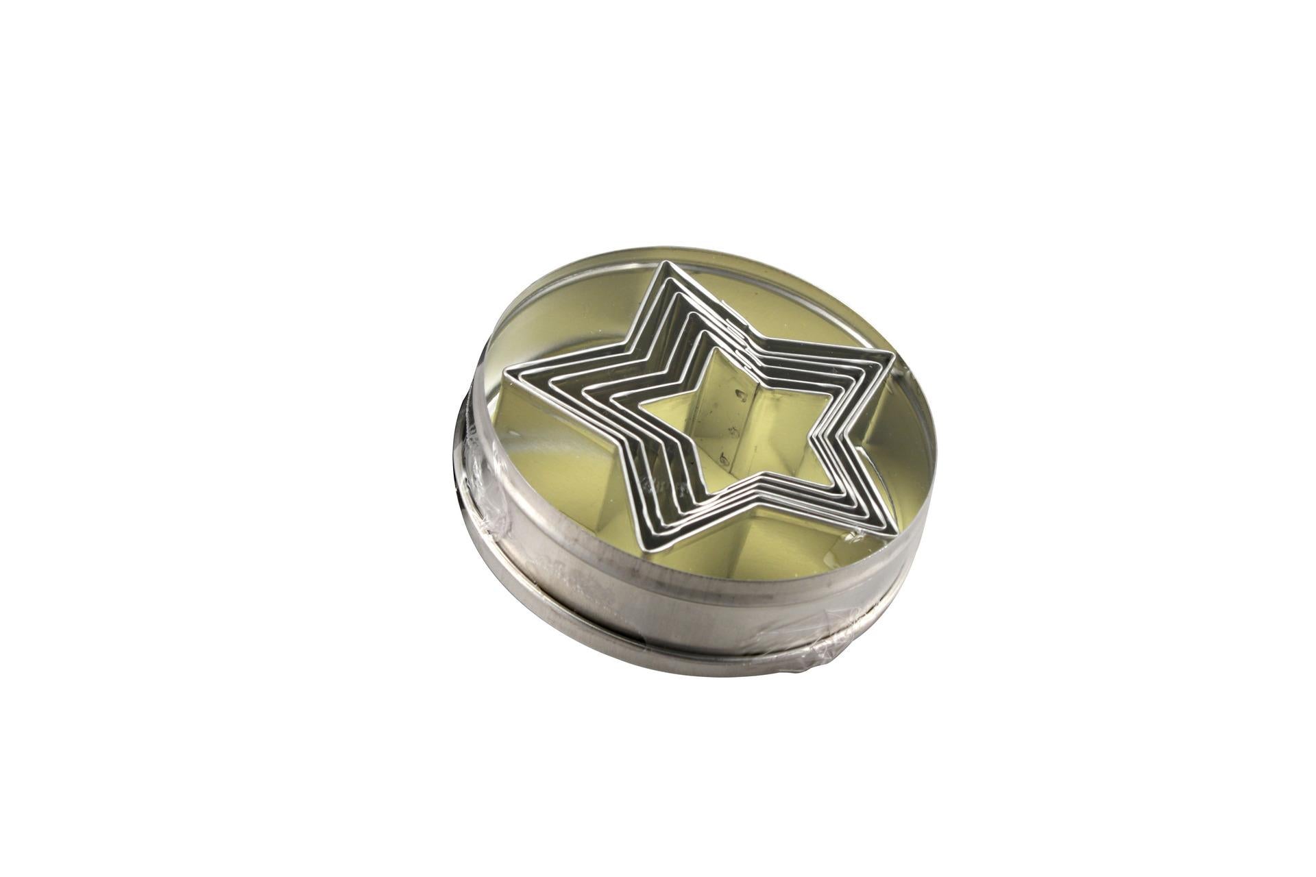 Ottinetti Set 6 Stampi Stella In Banda Stagnata Con Contenitore - Set 6 Pz