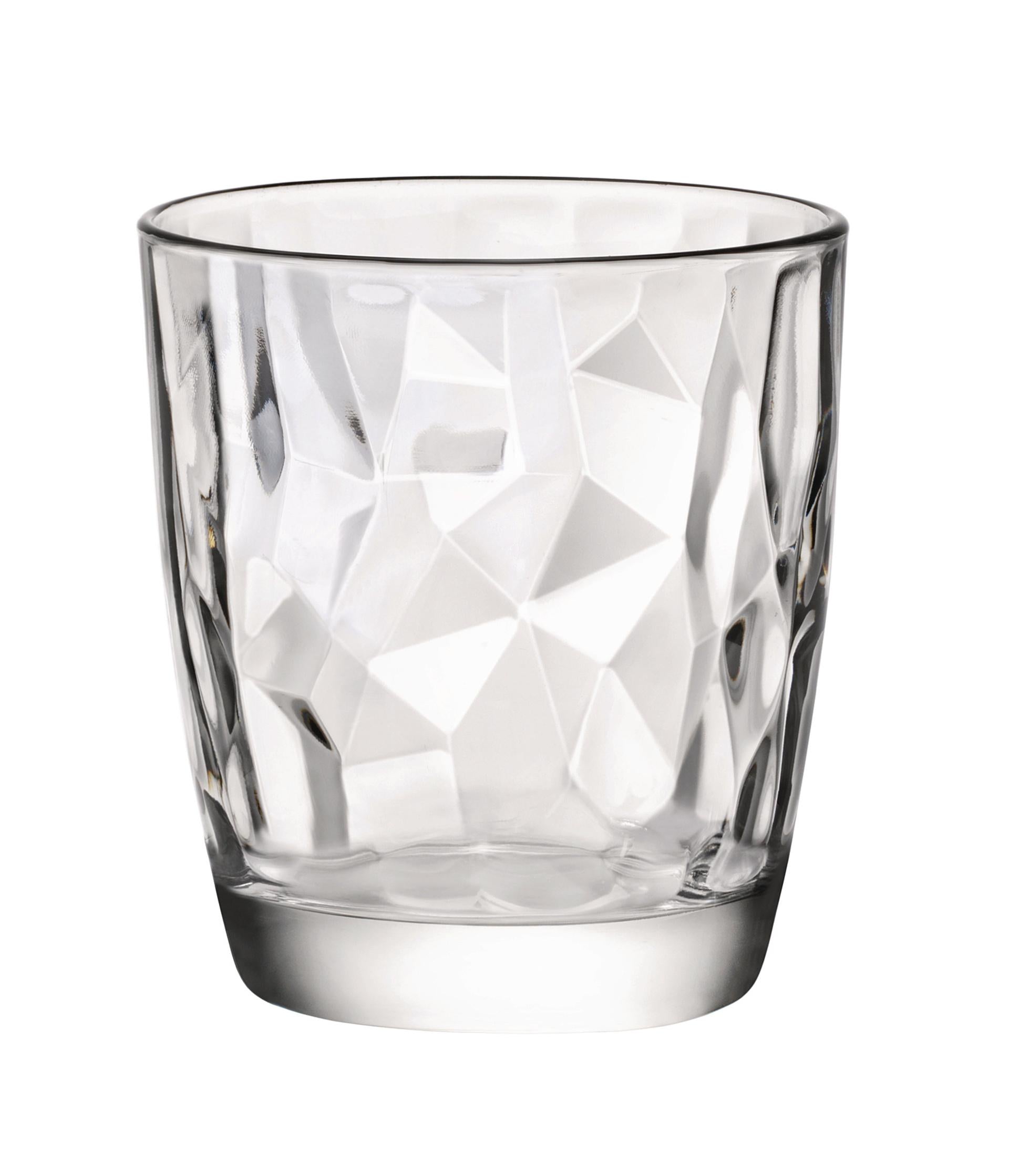 Bormioli Rocco Diamond Bicchiere Acqua 30.5 cl In Vetro Trasparente Con Design Sfaccettato - Set 6 Pz