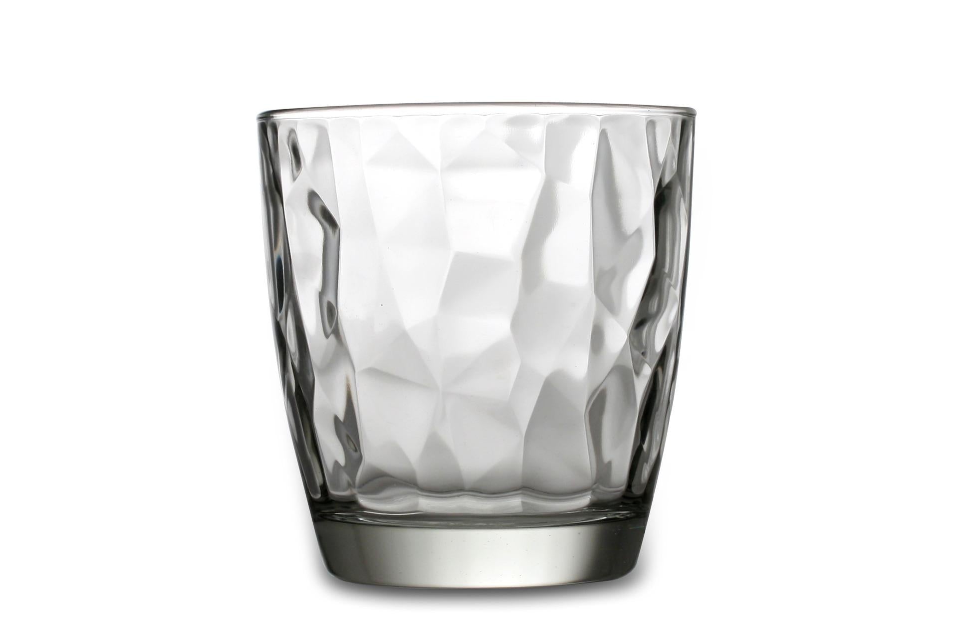Bormioli Rocco Diamond Bicchiere Acqua 30.5 cl In Vetro Trasparente Con Design Sfaccettato - Set 6 Pz