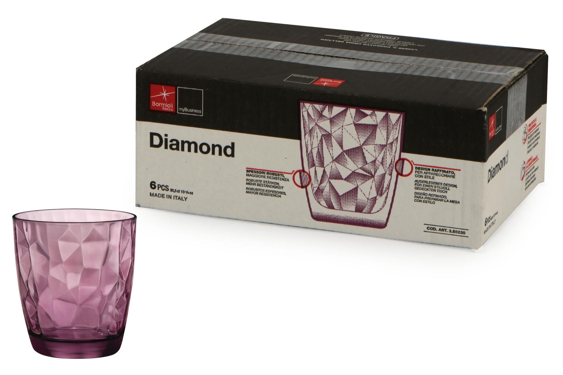 Bormioli Rocco Diamond Purple Bicchieri Acqua Cl.30.5 In Vetro Colorato - Set 6 Pz 3