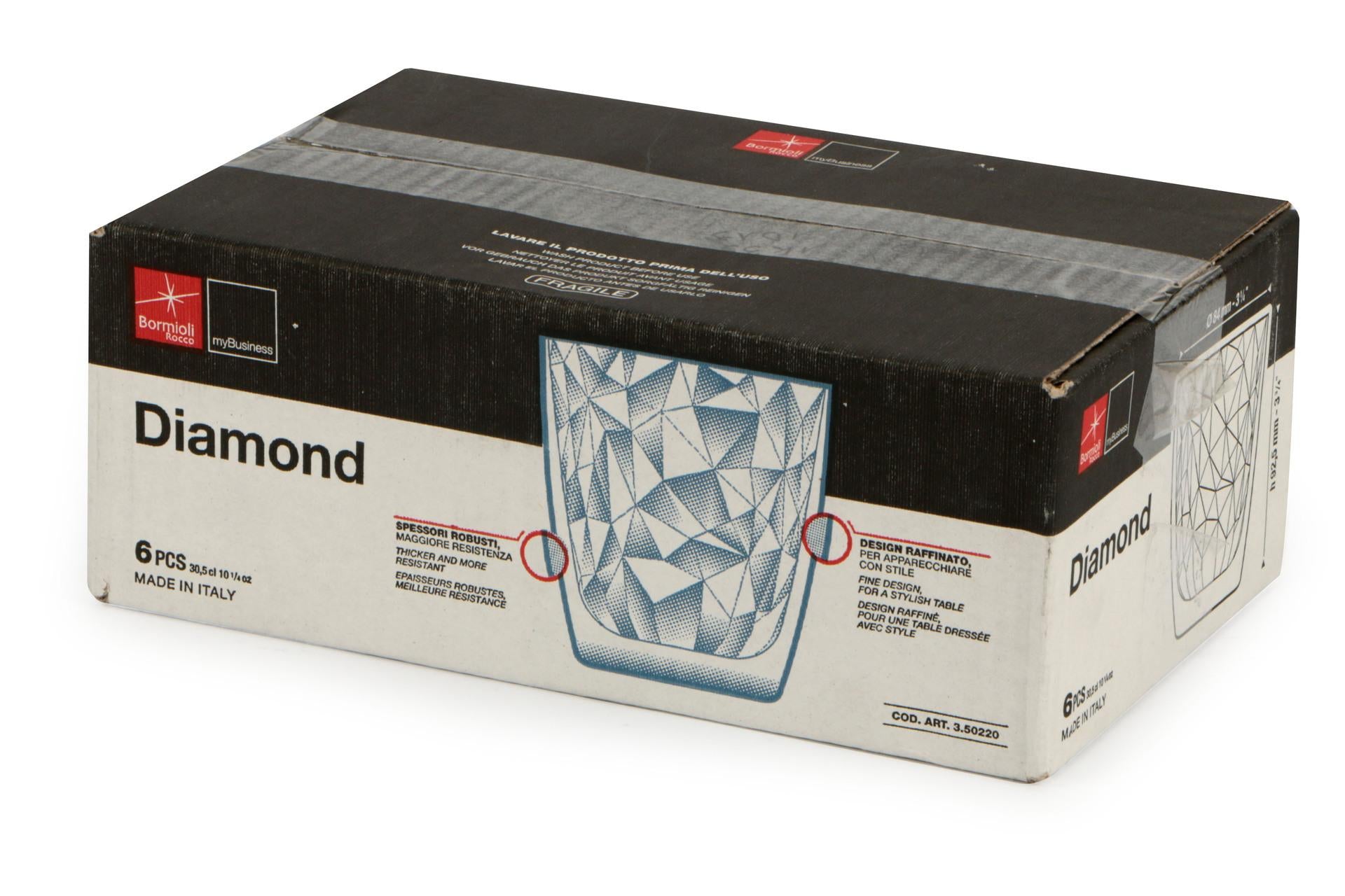 Bormioli Rocco Diamond Blue Bicchieri Acqua Cl.30.5 In Vetro Colorato - Set 6 Pz 6