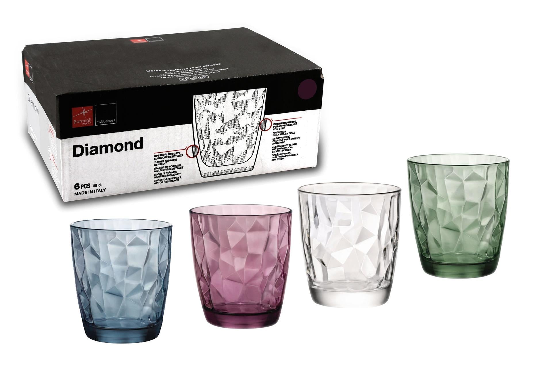 Bormioli Rocco Diamond Blue Bicchieri DOF 39 cl In Vetro Colorato - Set 6 Pz 4