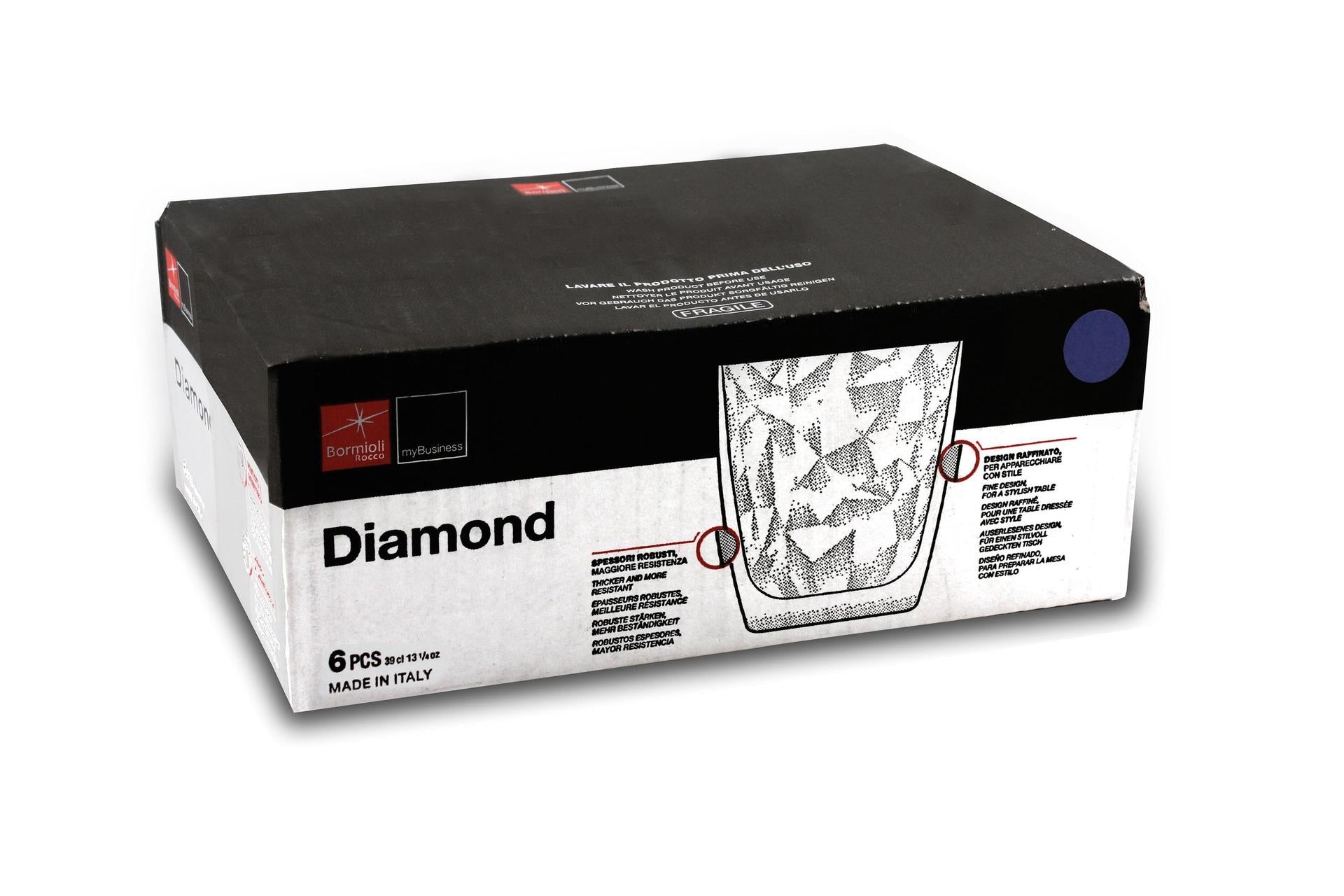 Bormioli Rocco Diamond Blue Bicchieri DOF 39 cl In Vetro Colorato - Set 6 Pz 6