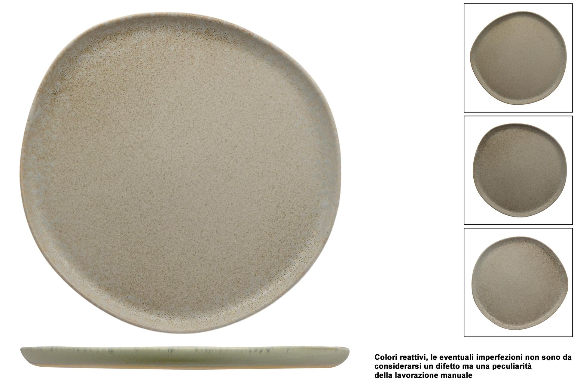 Import Tavola Professional Antiqua Piatto Piano Ø29.5 cm In Gres Porcellanato Effetto Pietra - Set 4 Pz