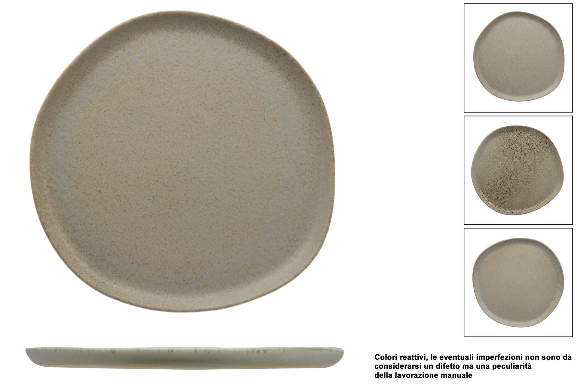 Import Tavola Professional Antiqua Piatto Piano Ø26 cm In Gres Porcellanato Effetto Pietra - Set 6 Pz