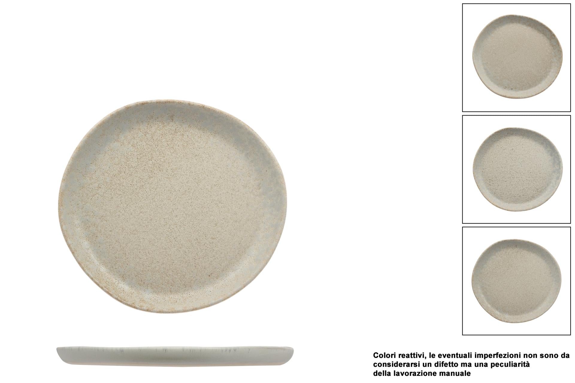 Import Tavola Professional Antiqua Piattino Piano Organic Ø16 cm In Gres Porcellanato Effetto Pietra - Set 6 Pz