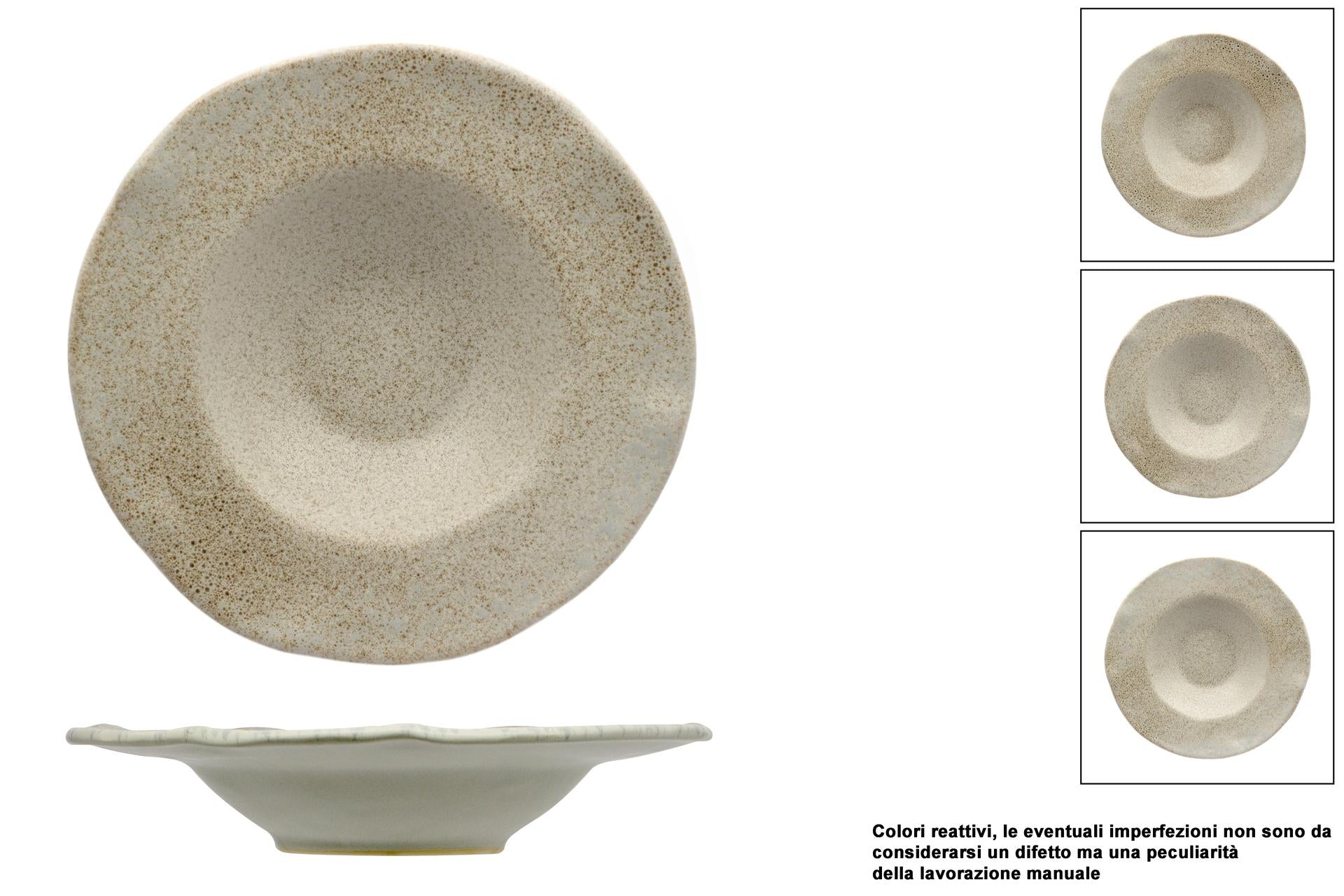 Import Tavola Professional Antiqua Pasta Bowl Ø28 cm In Gres Porcellanato Effetto Pietra - Set 6 Pz