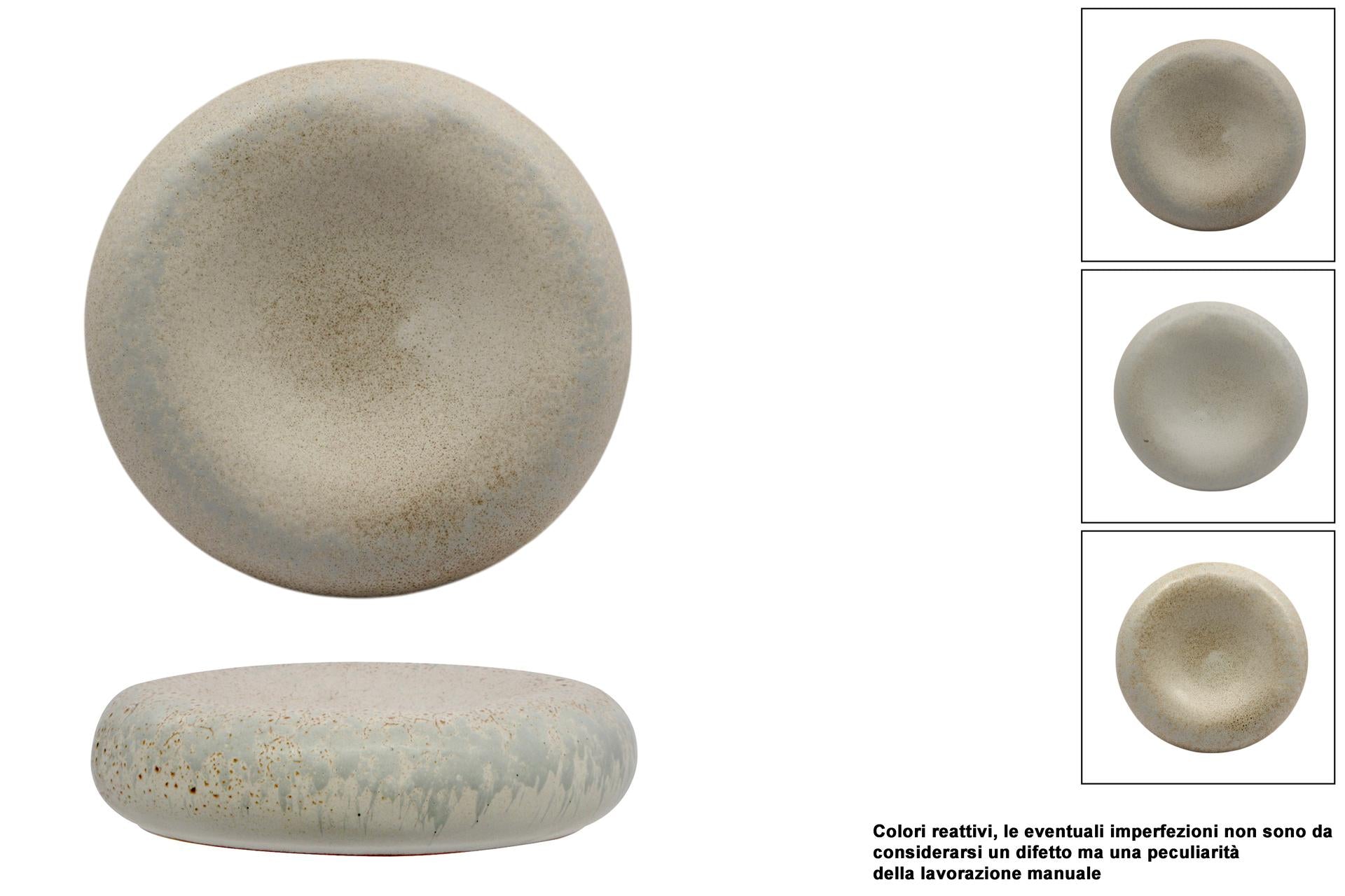 Import Tavola Professional Antiqua Piatto Alto Rotondo Ø16 cm - H.4.5 cm In Gres Porcellanato Effetto Pietra - Set 6 Pz