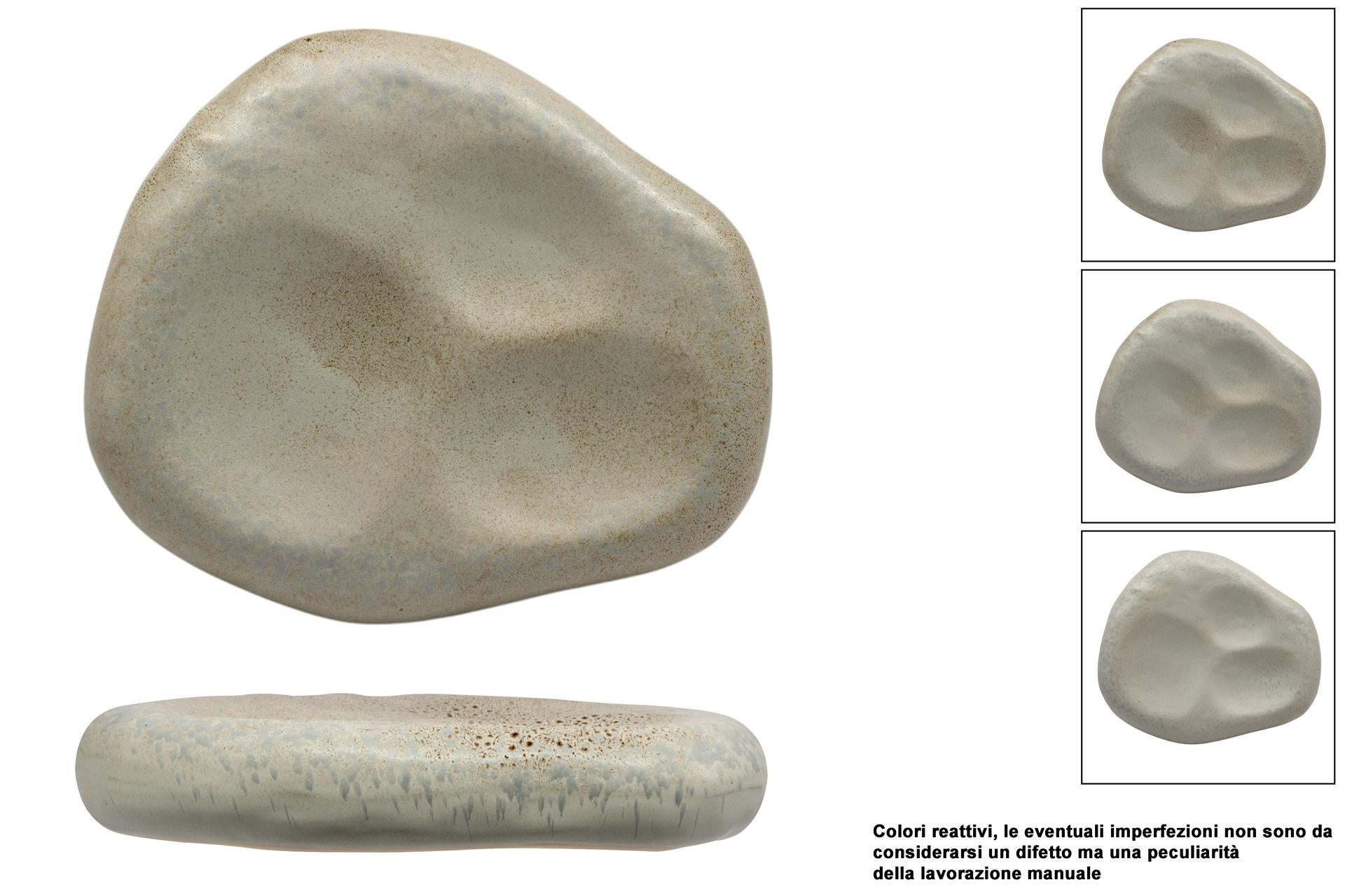 Import Tavola Professional Antiqua Piatto Alto Organic H.5 cm - 26 x 22 cm In Gres Porcellanato Effetto Pietra - Set 4 Pz