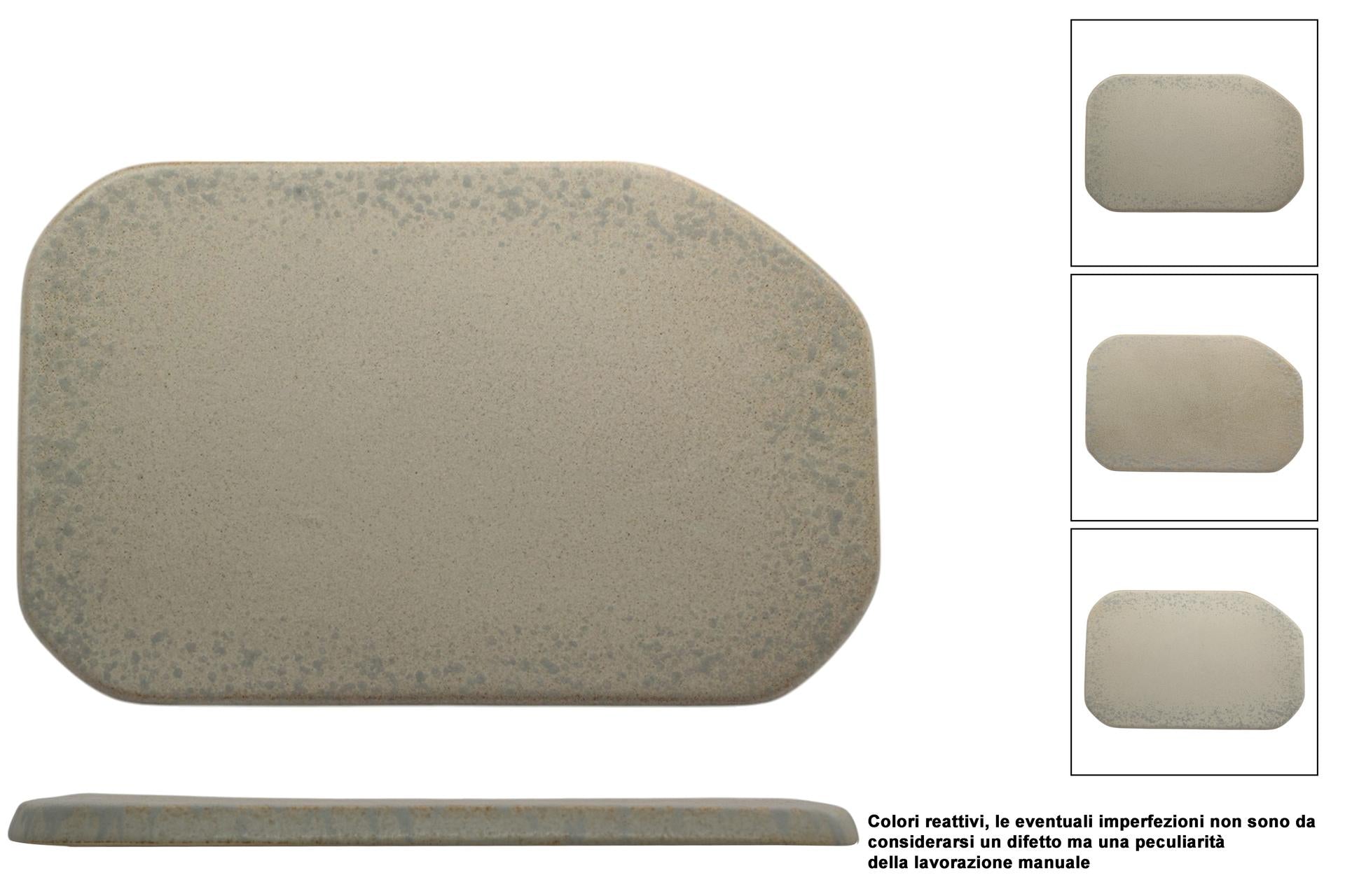 Import Tavola Professional Antiqua Base Gourmet Rettangolare 30 x 19.5 cm In Gres Porcellanato Effetto Pietra - Set 6 Pz