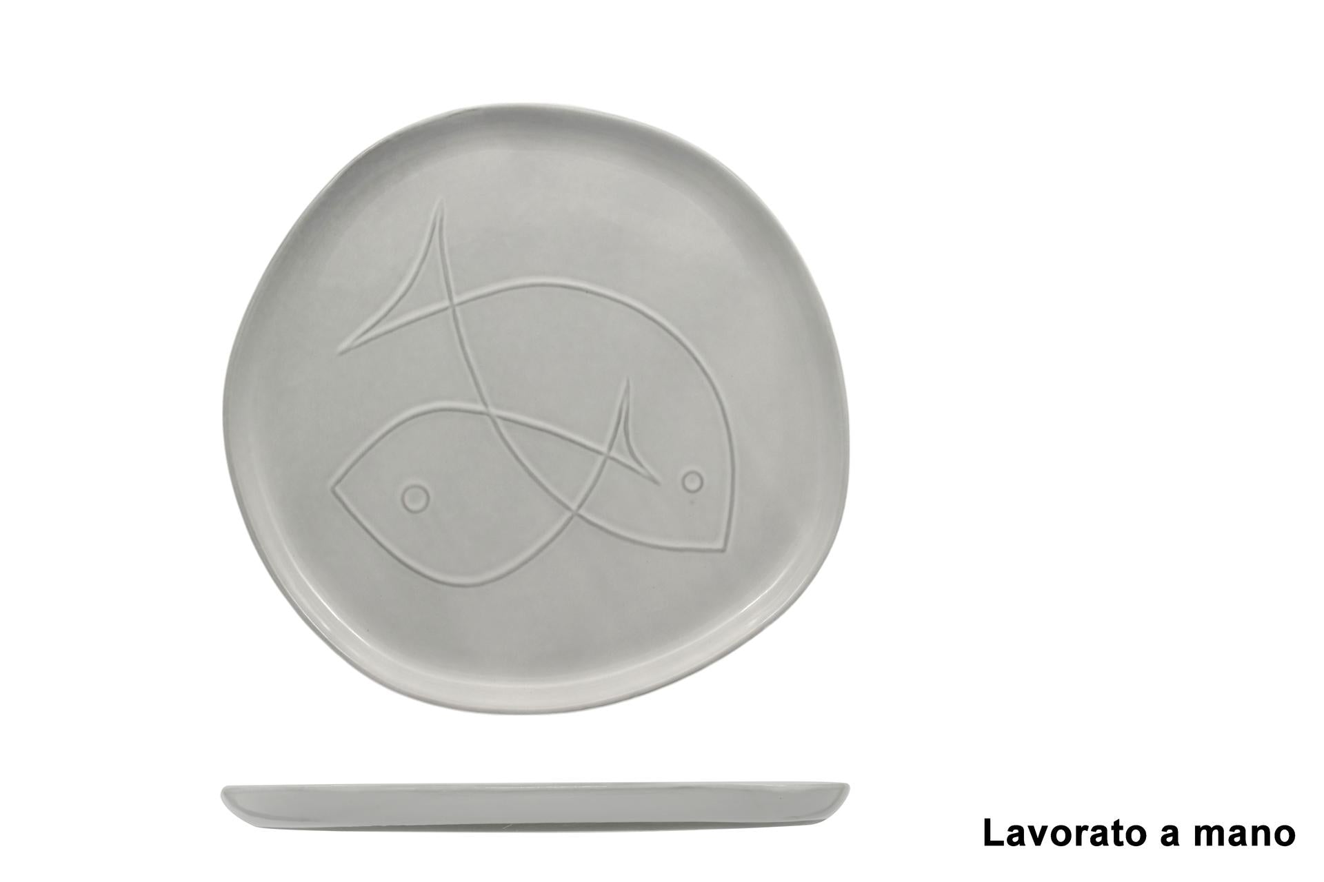 Import Tavola Professional Pelago Piatto Piano Ø27 cm In Gres Porcellanato - Decoro Marino - Set 6 Pz