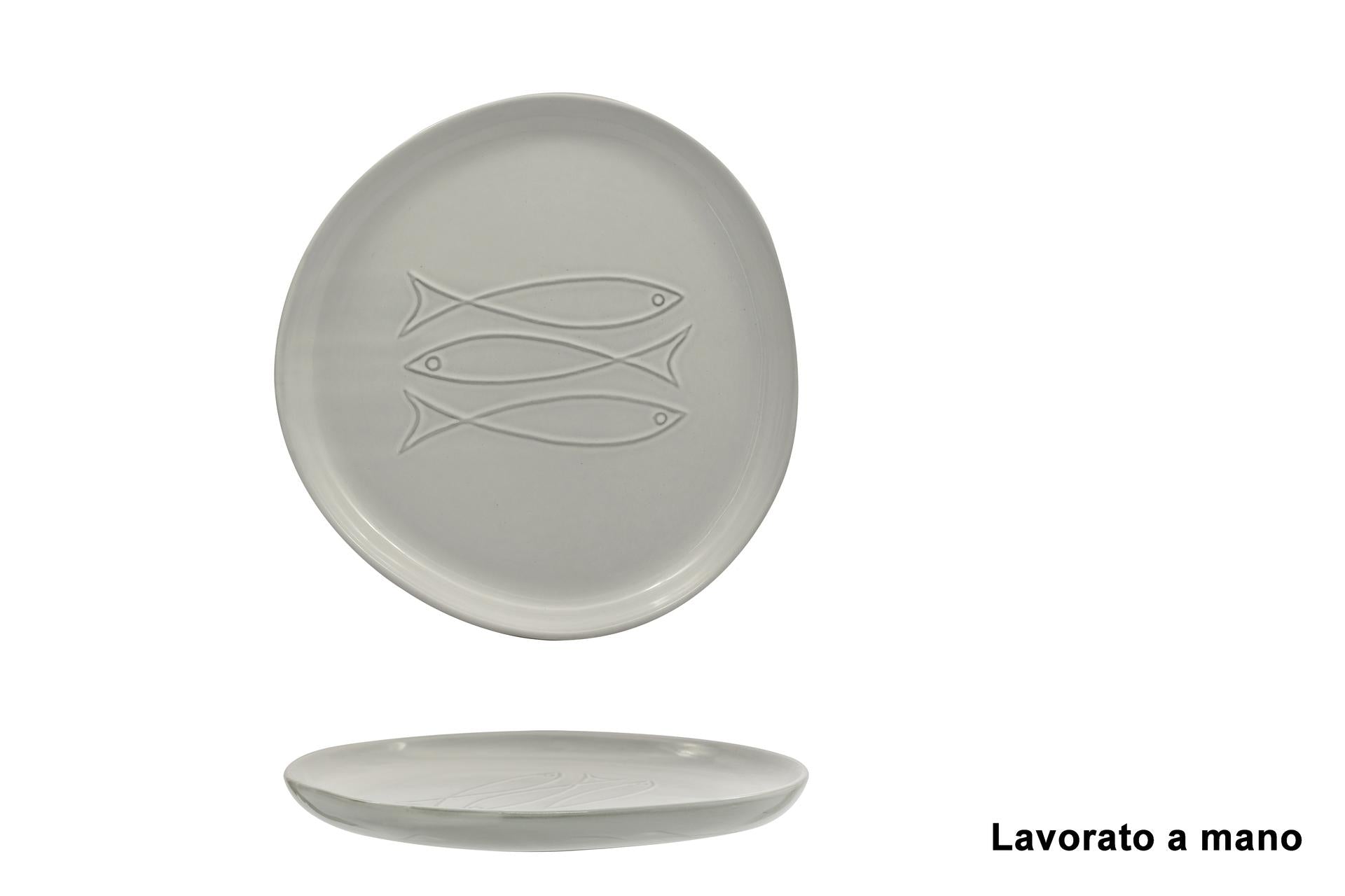 Import Tavola Professional Pelago Piatto Piano Ø22 cm In Gres Porcellanato Con Decoro Marino - Set 6 Pz