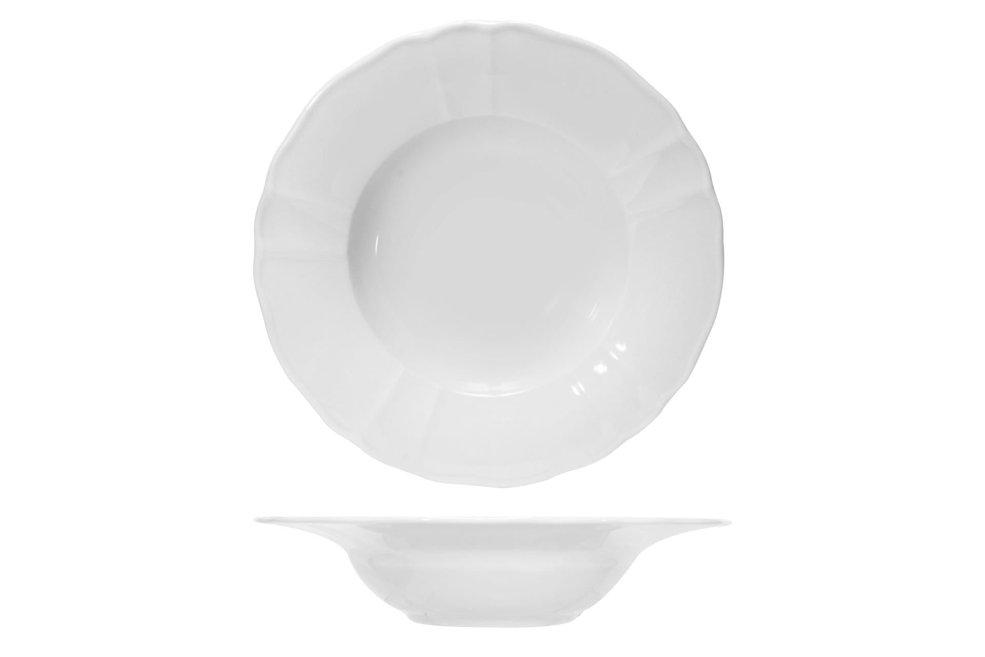 Lubiana Maria Pasta Bowl Ø27.5 cm - Interno Ø16 cm In Porcellana Bianca - Set 12 Pz