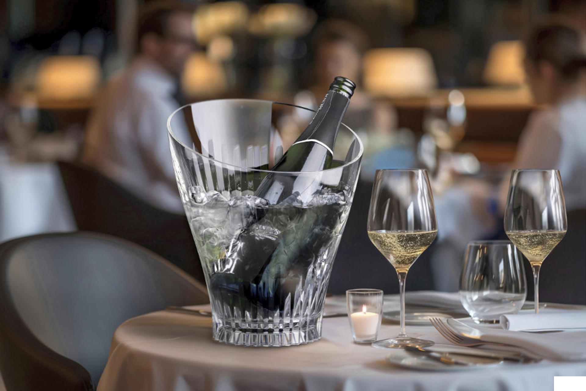 Brevetti Waf Spumantiera Glory Bucket Trasparente In Puro Acrilico PMMA - 23,5 x 19 x H.27,6 cm Per 1 Bottiglia