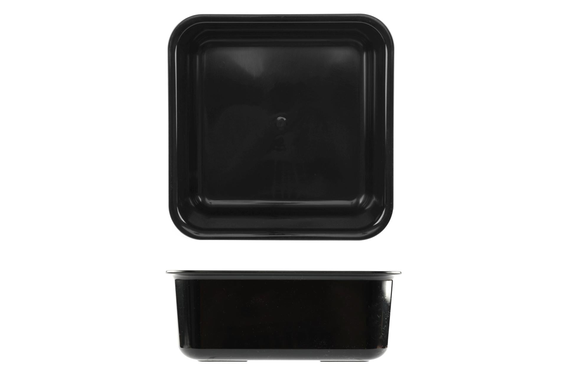 Mobil Plastic Vassoio Antiassorbente 22 x 22 x 8.5 cm In PMMA Nero Per Presentazione Alimenti