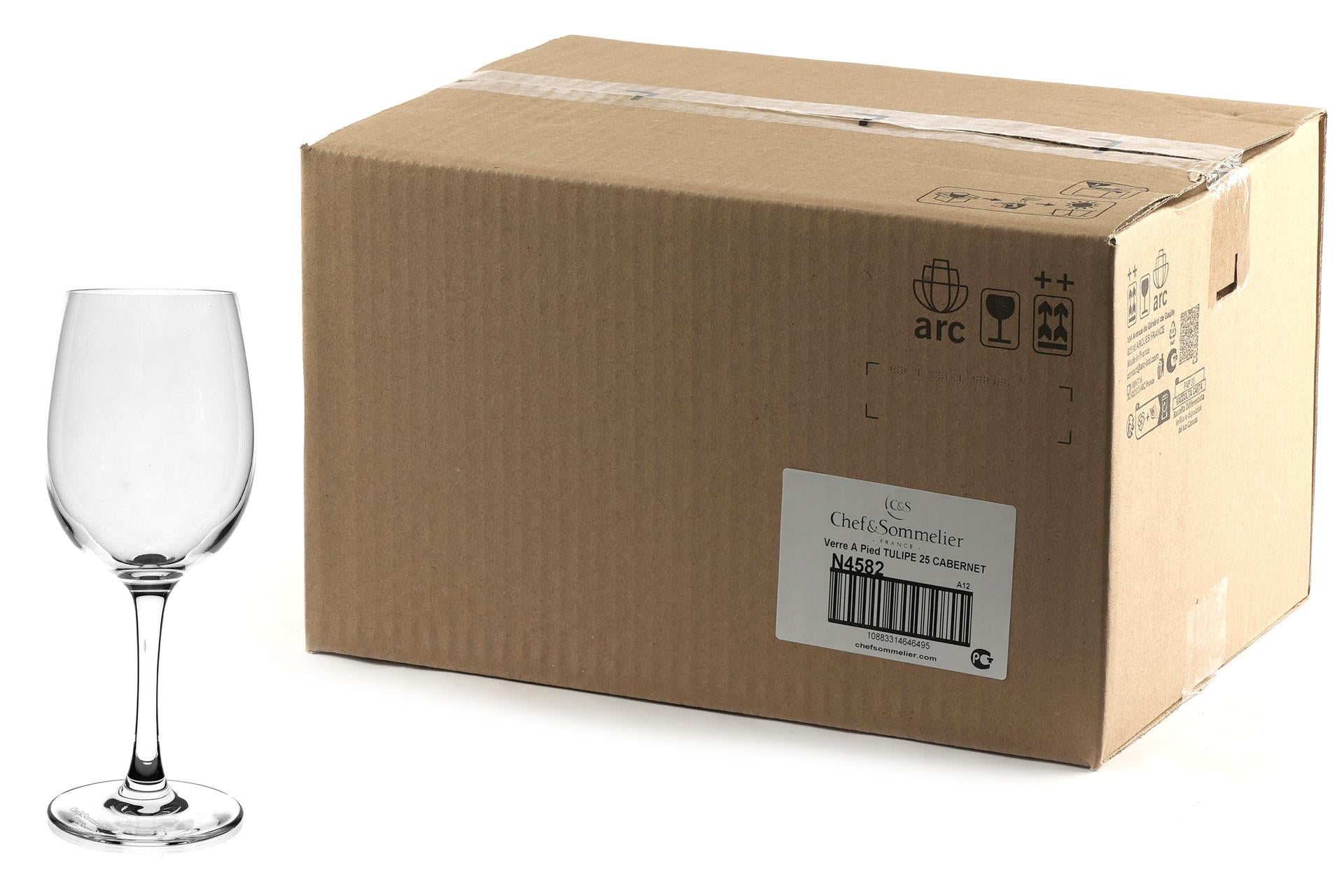 Arcoroc Cabernet Tulipe Calice 25 cl - Set di 12 Calici In Vetro Cristallino Krysta - Set 12 Pz