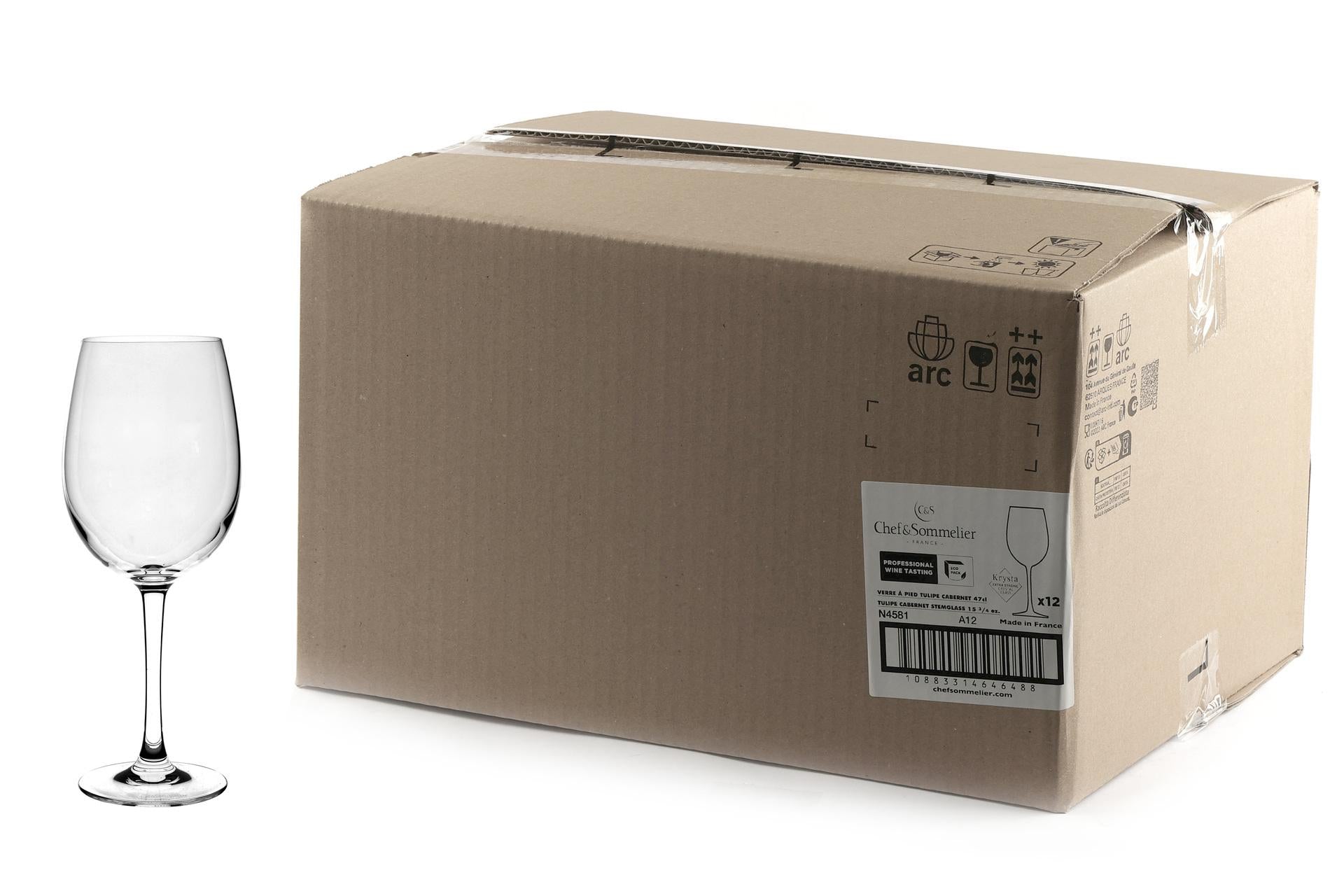 Arcoroc Cabernet Tulipe Calice 47 cl - Confezione da 12 In Vetro Cristallino Krysta - Set 12 Pz
