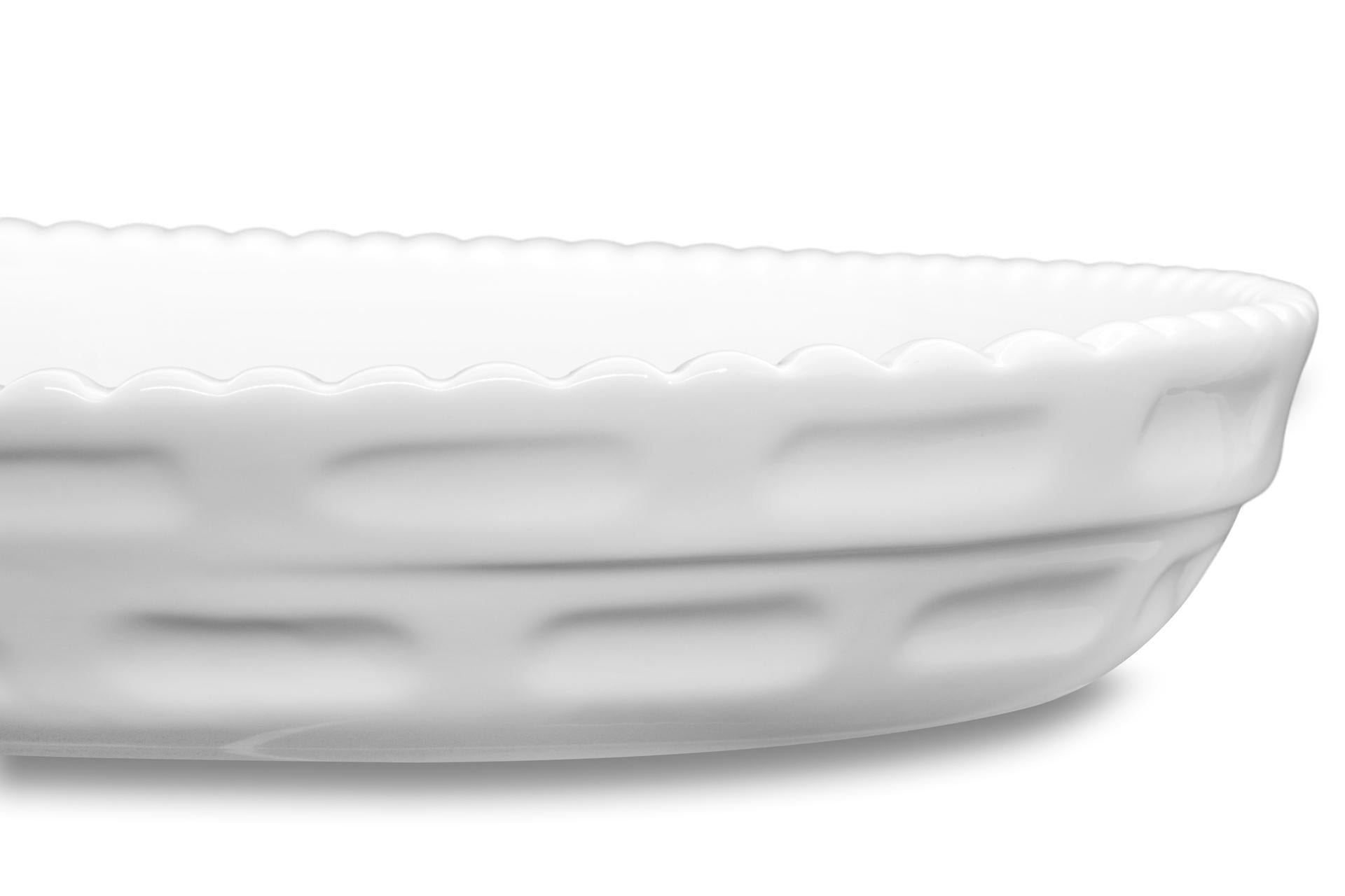 Import Tavola Professional JustWhite Pirofila Ovale Cordonata 23.5 x 13.8 x 4 cm In Porcellana Bianca