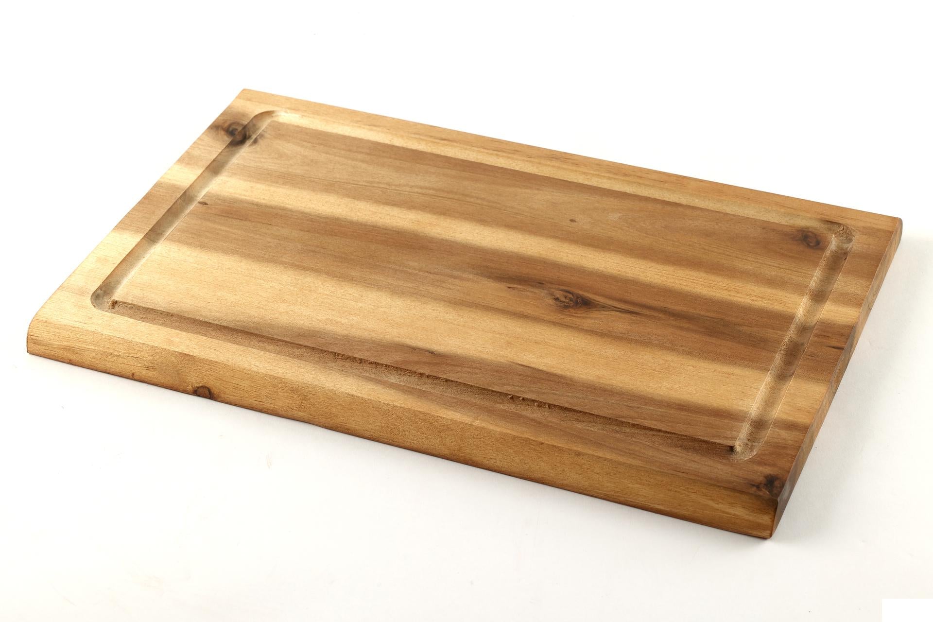 Kesper Acacia Tagliere Rettangolare H.1.5 cm - 32 x 21 cm In Legno di Acacia Con Scanalatura