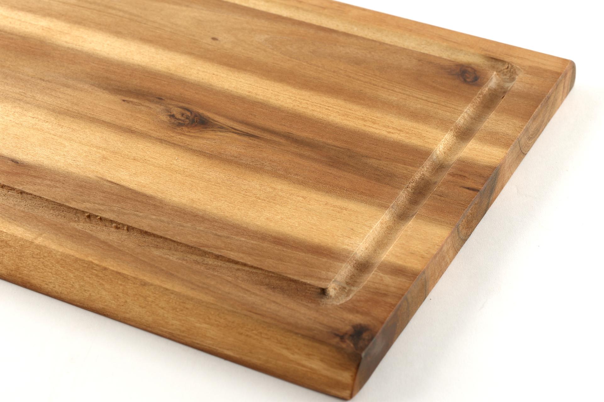Kesper Acacia Tagliere Rettangolare H.1.5 cm - 32 x 21 cm In Legno di Acacia Con Scanalatura 3