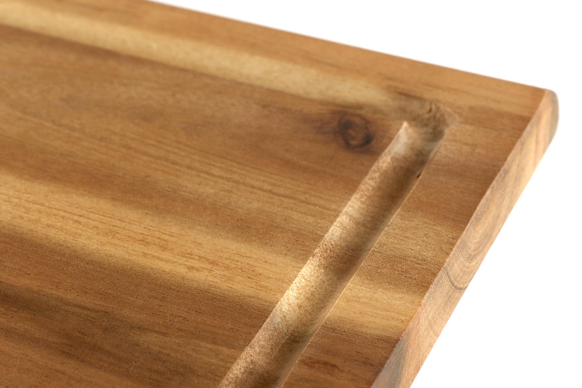 Kesper Acacia Tagliere Rettangolare H.1.5 cm - 32 x 21 cm In Legno di Acacia Con Scanalatura 4