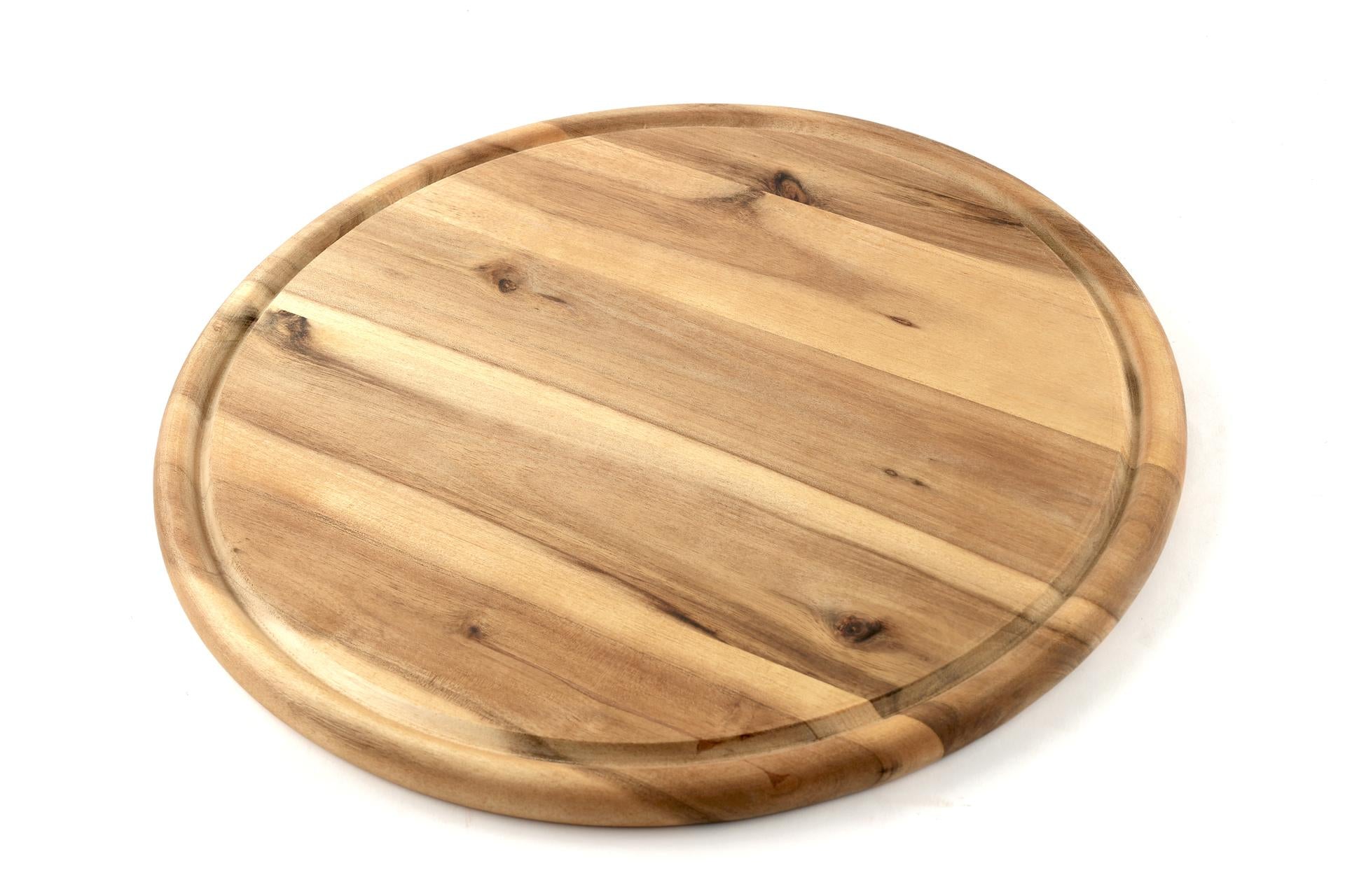 Kesper Acacia Tagliere Rotondo Ø30 cm - H.1.5 cm In Legno di Acacia Con Scanalatura