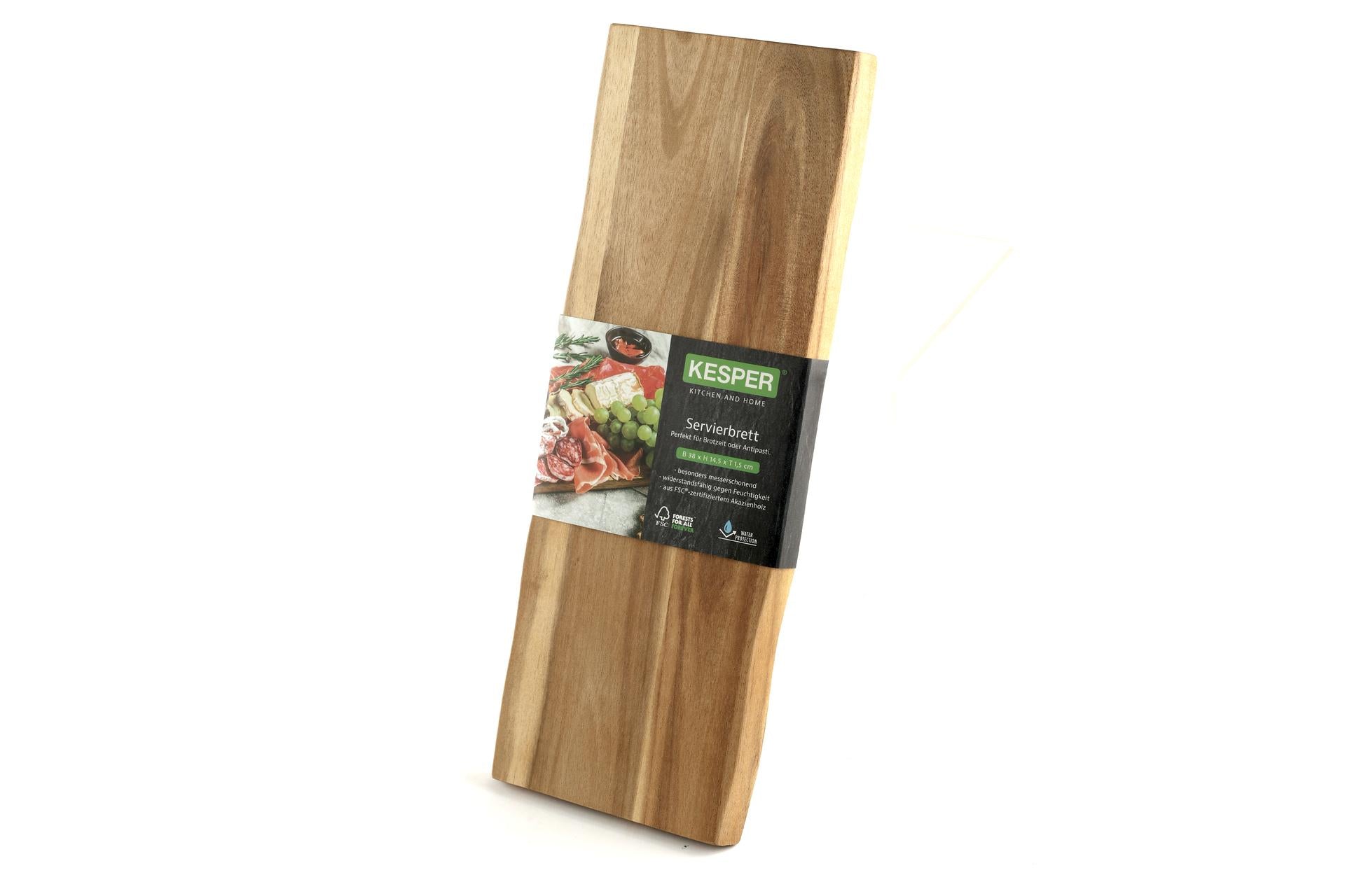 Kesper Acacia Tagliere Rettangolare H.1.5 cm - 38 x 14.5 cm In Legno di Acacia Certificato FSC 3