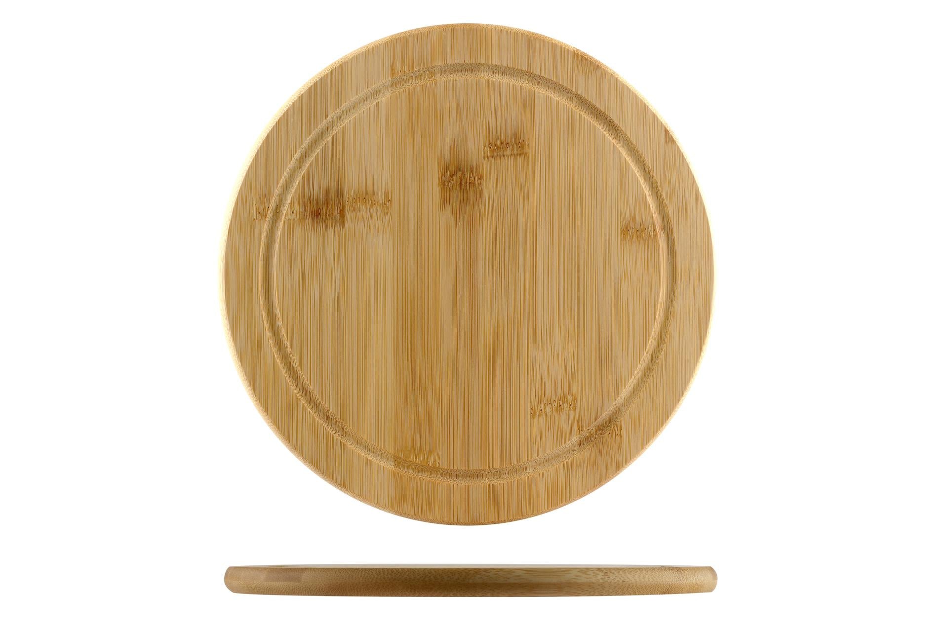 Kesper Bamboo Tagliere Rotondo Ø25 cm - H.1.3 cm In Legno di Bamboo Con Scanalatura