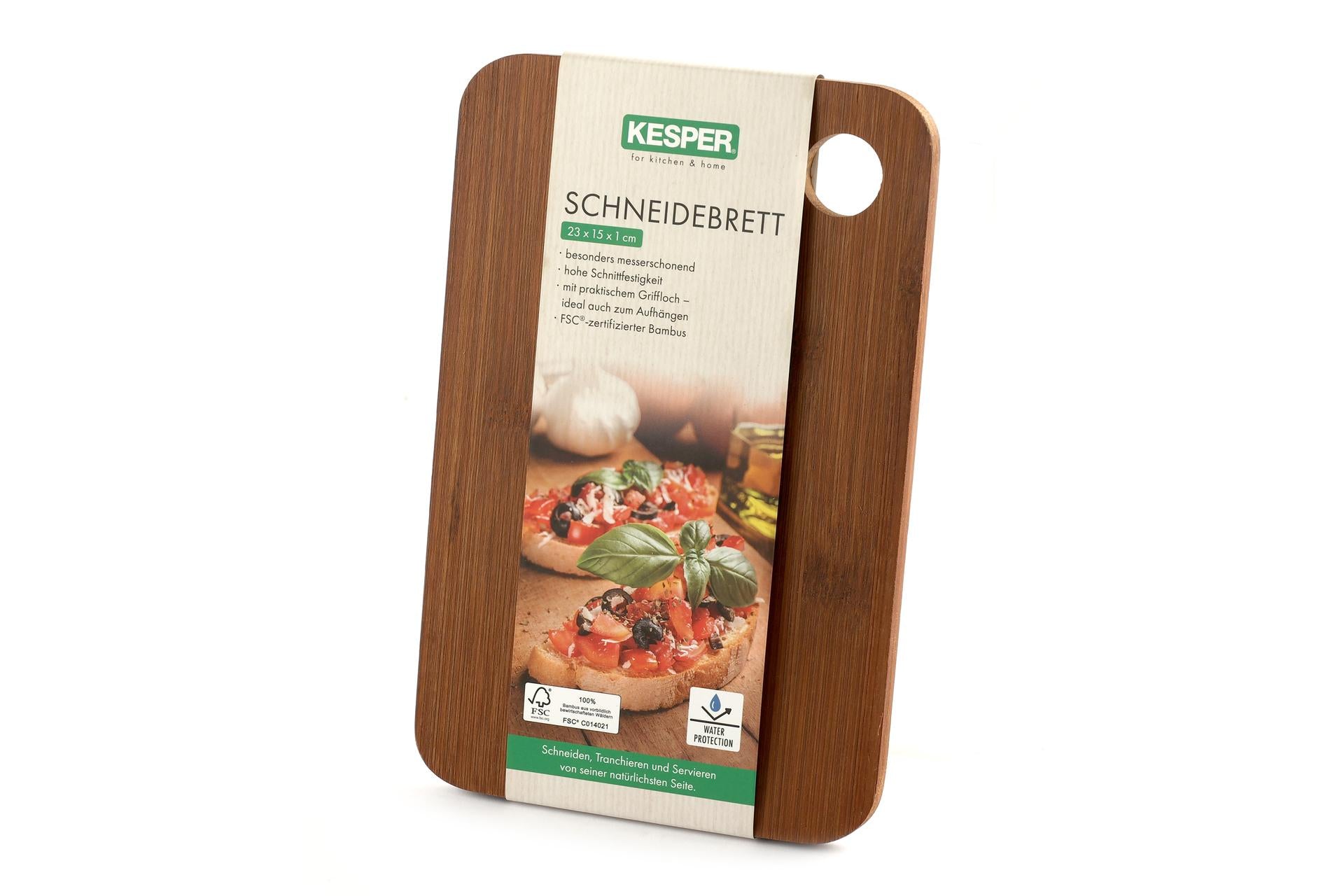 Kesper Bamboo Dark Tagliere Rettangolare H.1 cm - 23 x 15 cm In Bamboo Scuro Con Foro Appendibile 3