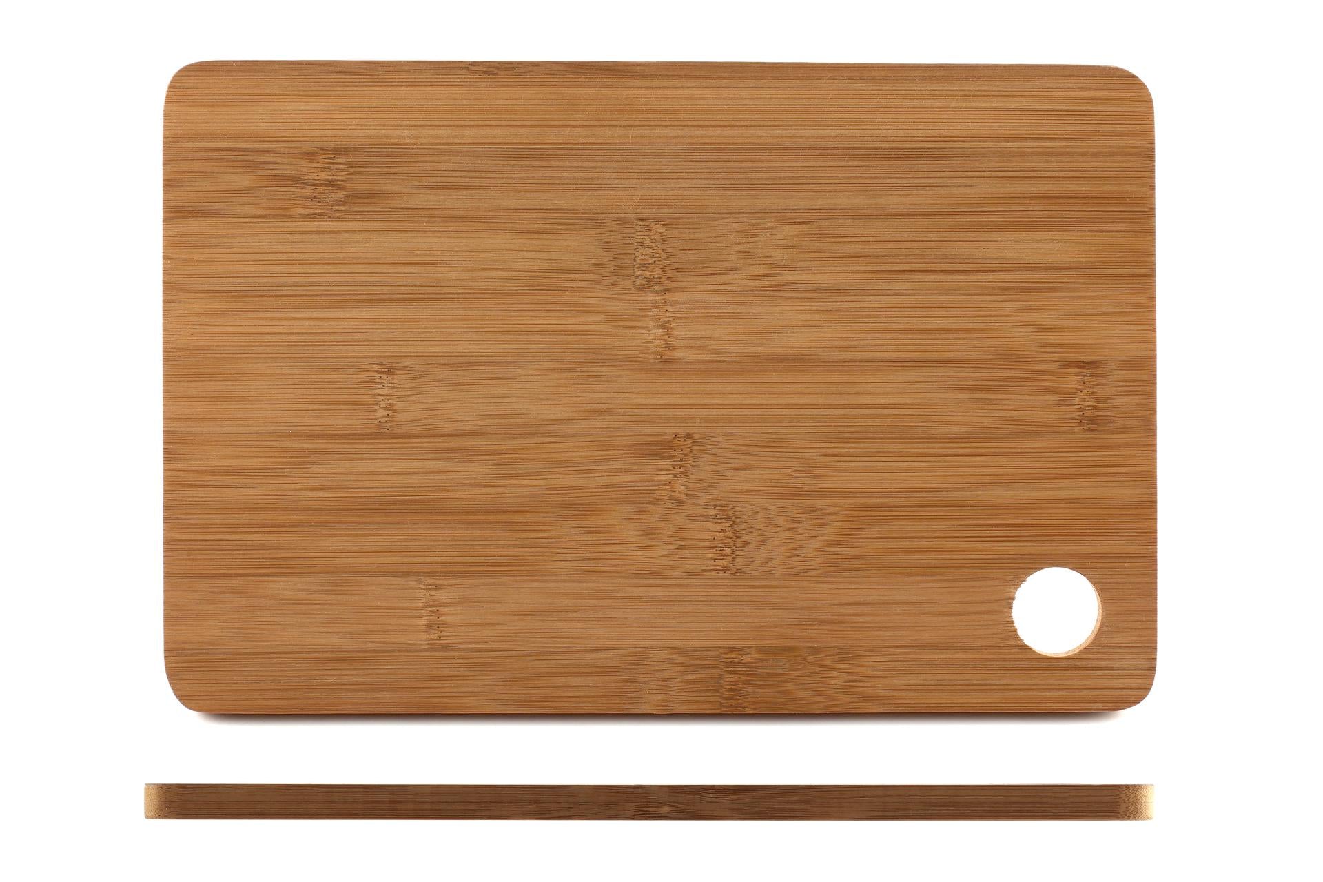 Kesper Bamboo Dark Tagliere Rettangolare H.1 cm - 28 x 18.5 cm In Bamboo Scuro Con Foro Appendibile