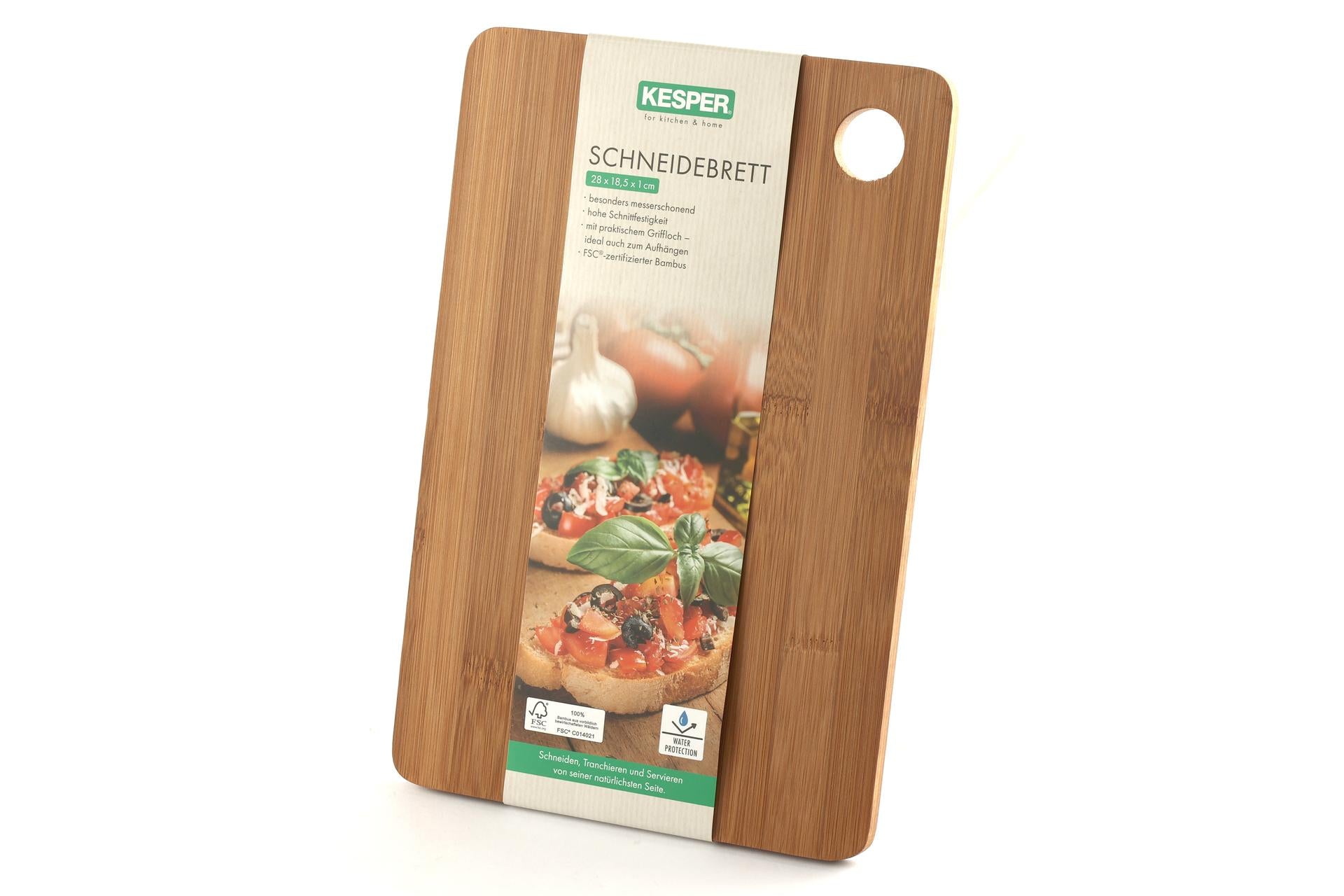 Kesper Bamboo Dark Tagliere Rettangolare H.1 cm - 28 x 18.5 cm In Bamboo Scuro Con Foro Appendibile 4