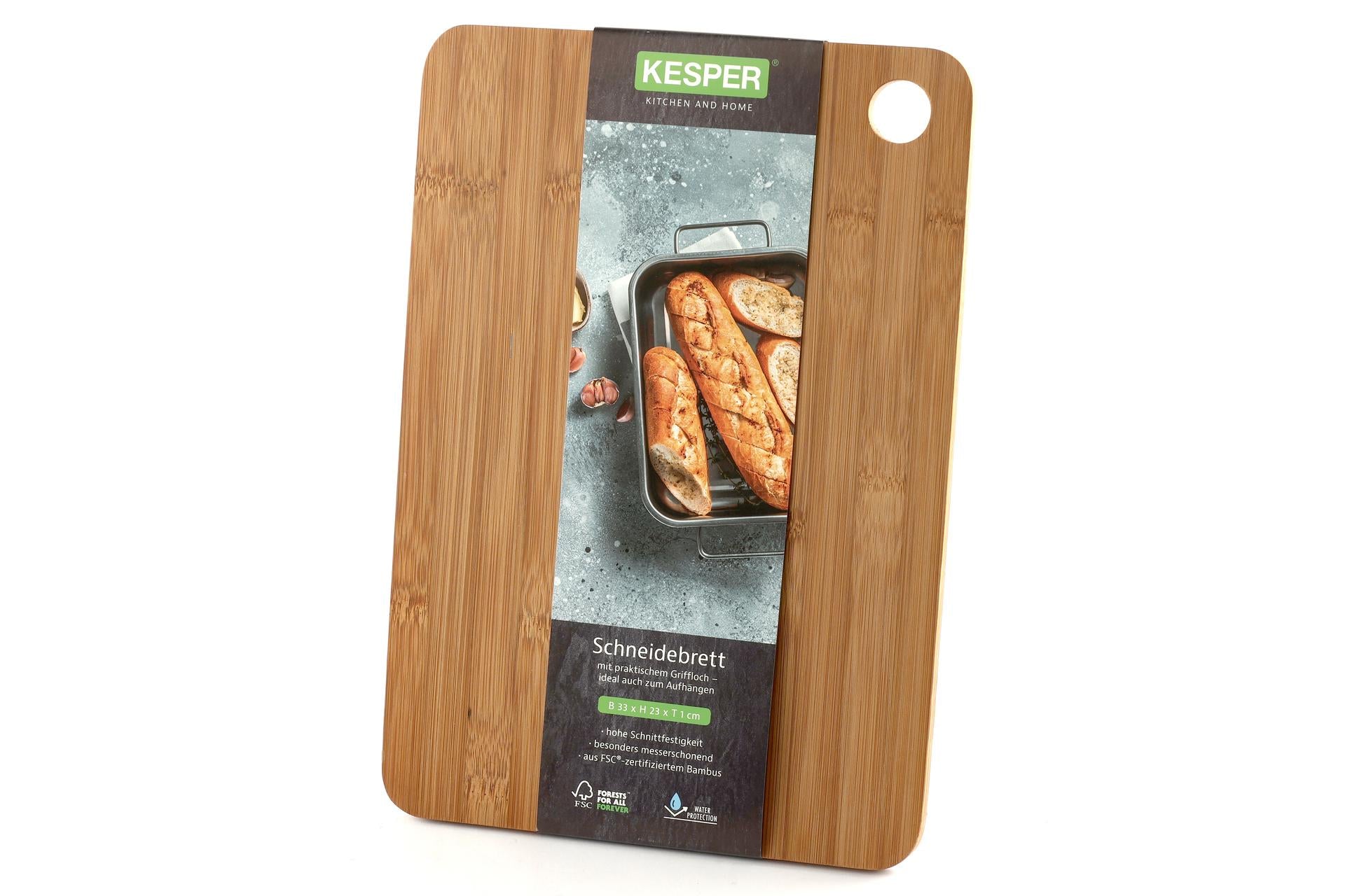 Kesper Bamboo Dark Tagliere Rettangolare H.1 cm - 33 x 23 cm In Bamboo Scuro Con Foro Appendibile 3