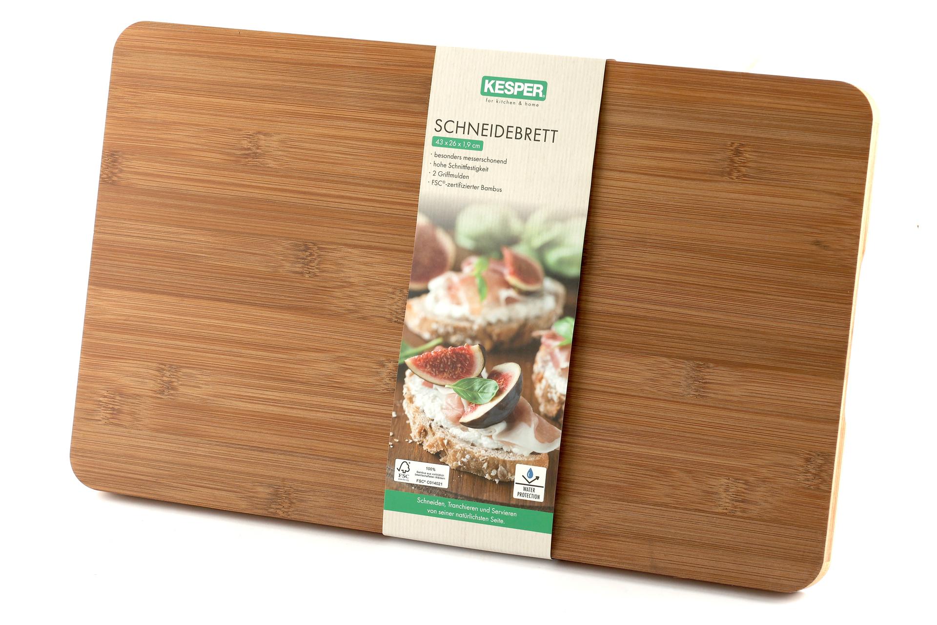 Kesper Bamboo Dark Tagliere Rettangolare H.1.9 cm - 43 x 26 cm In Bamboo Scuro Certificato FSC 5