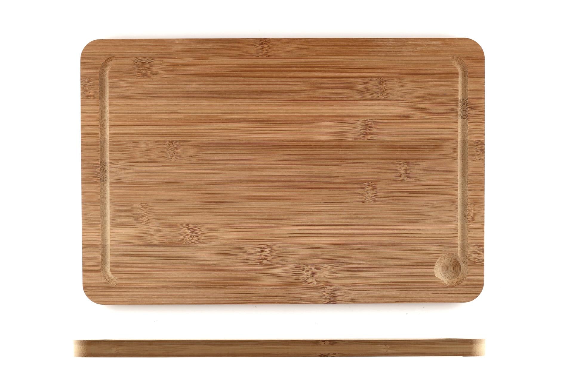 Kesper Bamboo Dark Tagliere Rettangolare H.1.6 cm - 38 x 25 cm In Bamboo Scuro Con Scanalatura